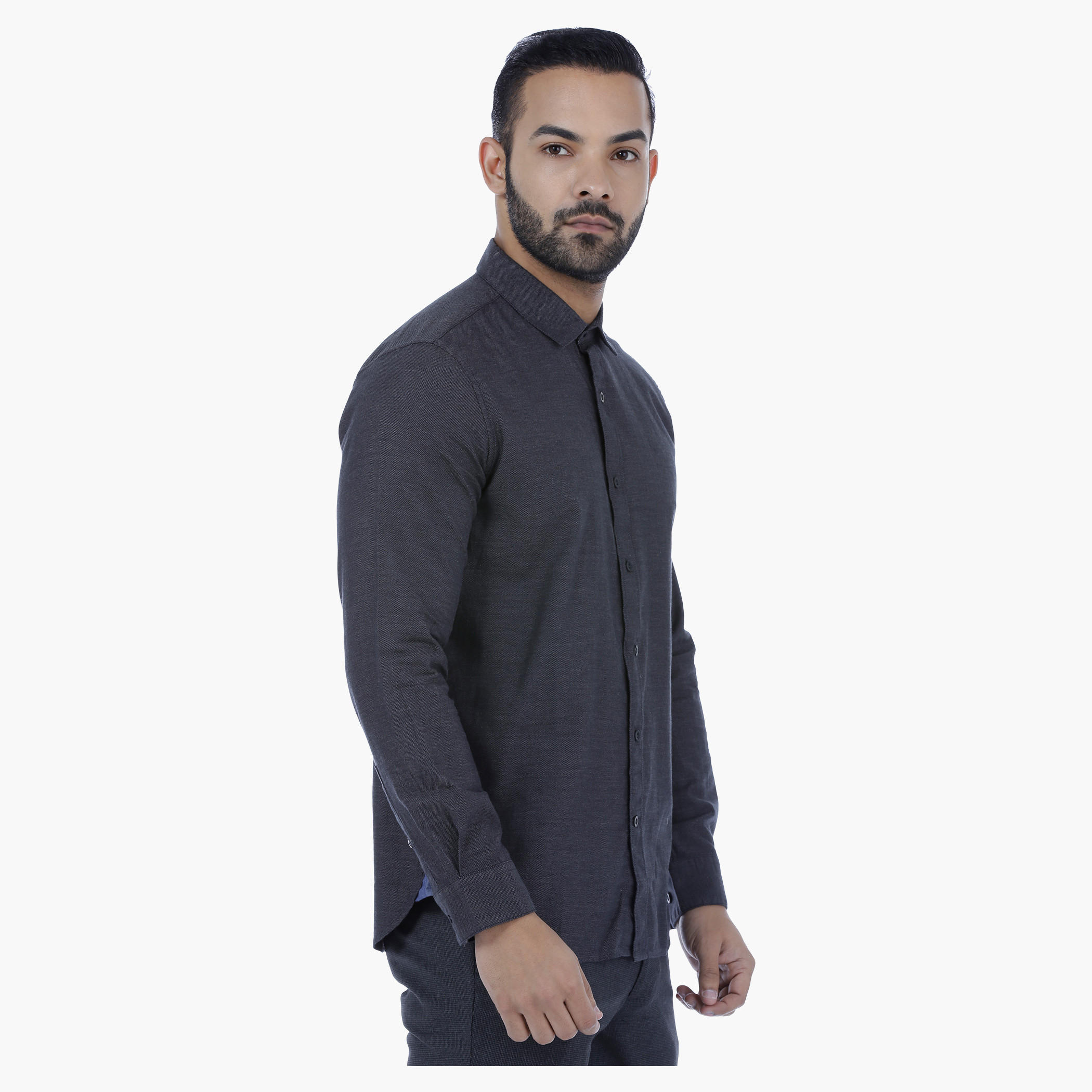Textured Shirt with Long Sleeves-men-clothing-shirts-image-3
