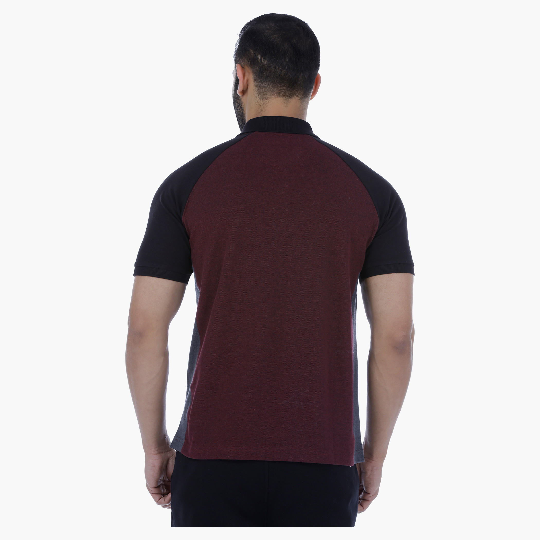 Cut and Sew Polo Neck T-Shirt with Short Sleeves-men-clothing-tshirtsandpolos-polos-image-2