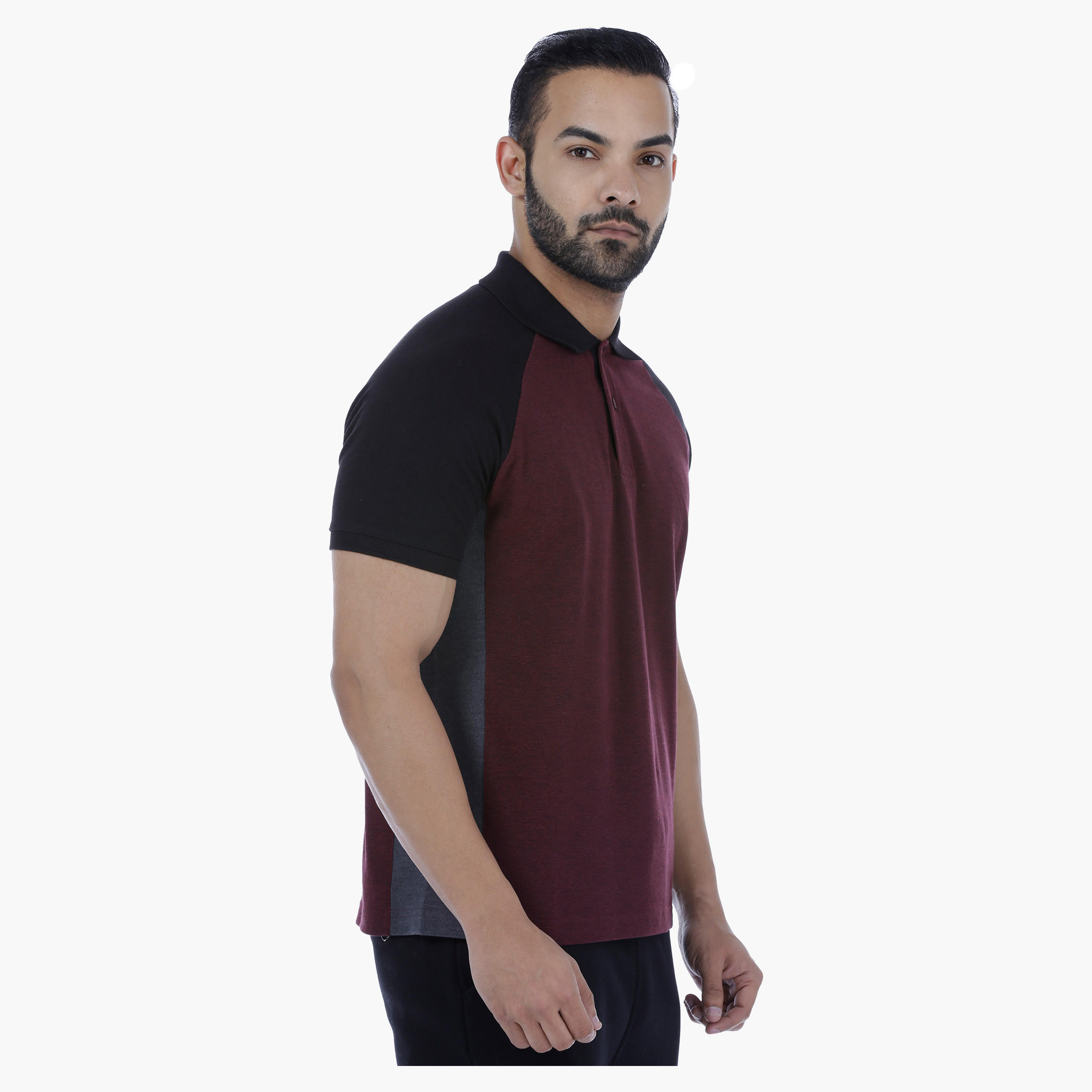 Cut and Sew Polo Neck T-Shirt with Short Sleeves-men-clothing-tshirtsandpolos-polos-image-3