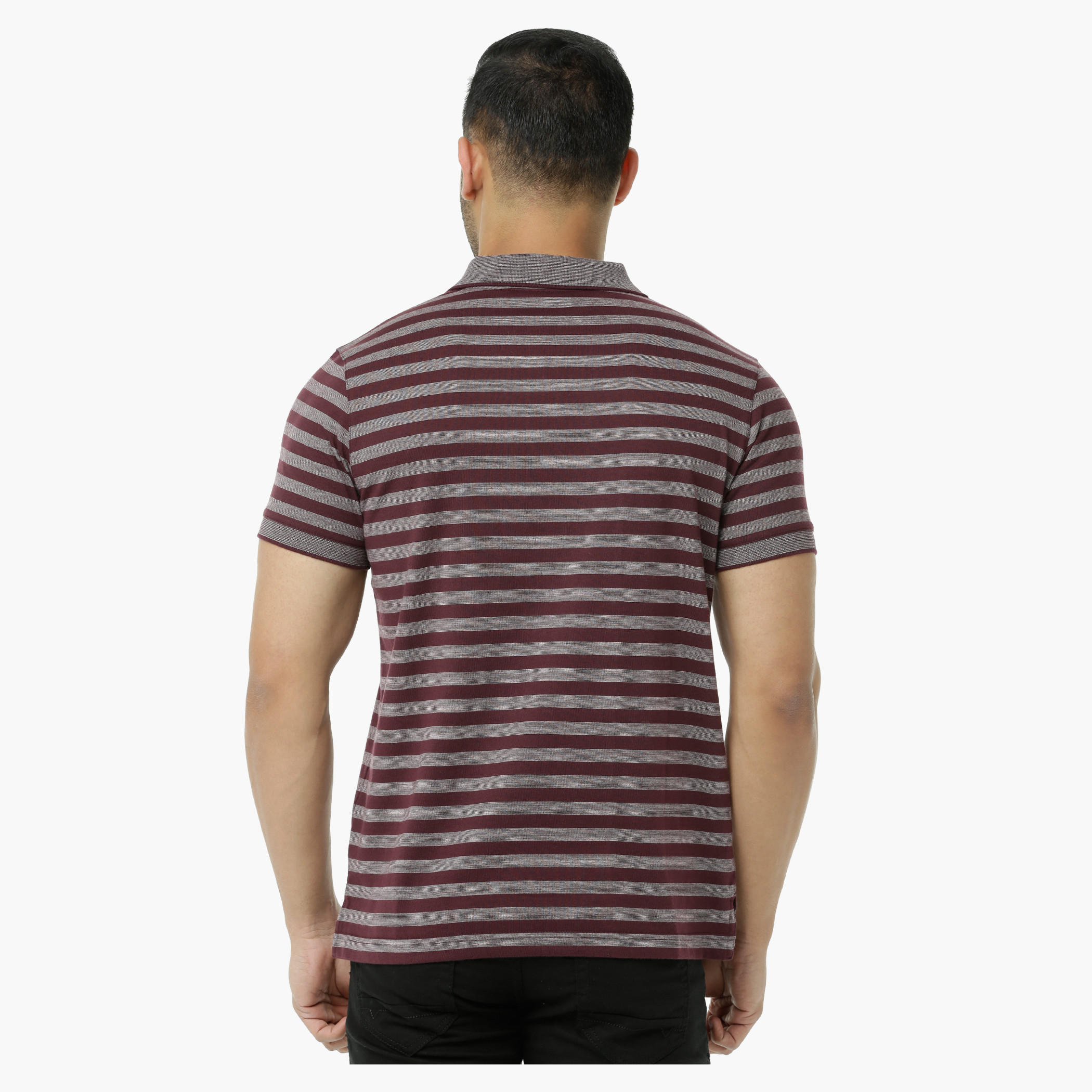 Striped Polo Neck T-Shirt with Short Sleeves-men-clothing-tshirtsandpolos-polos-image-7