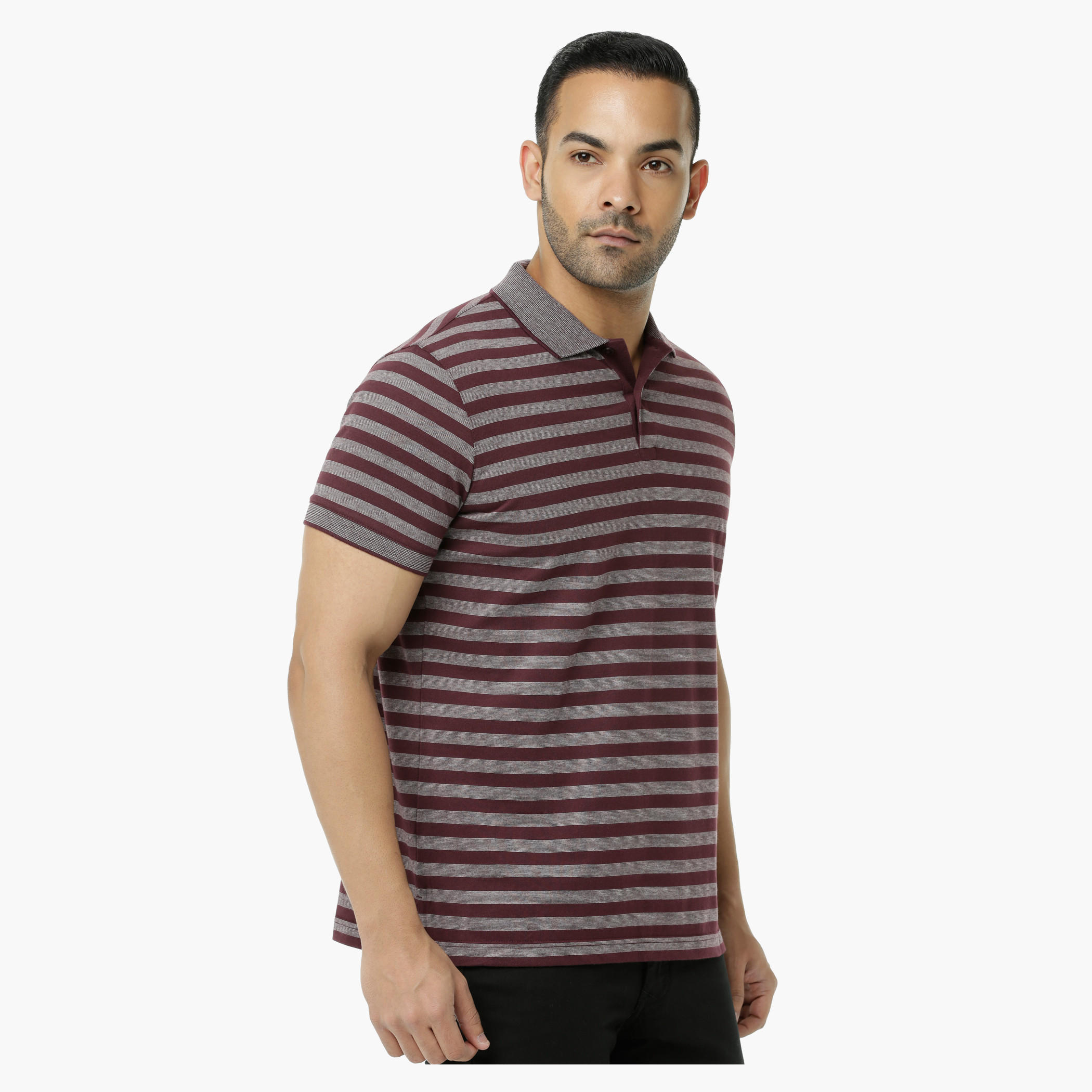 Striped Polo Neck T-Shirt with Short Sleeves-men-clothing-tshirtsandpolos-polos-image-8