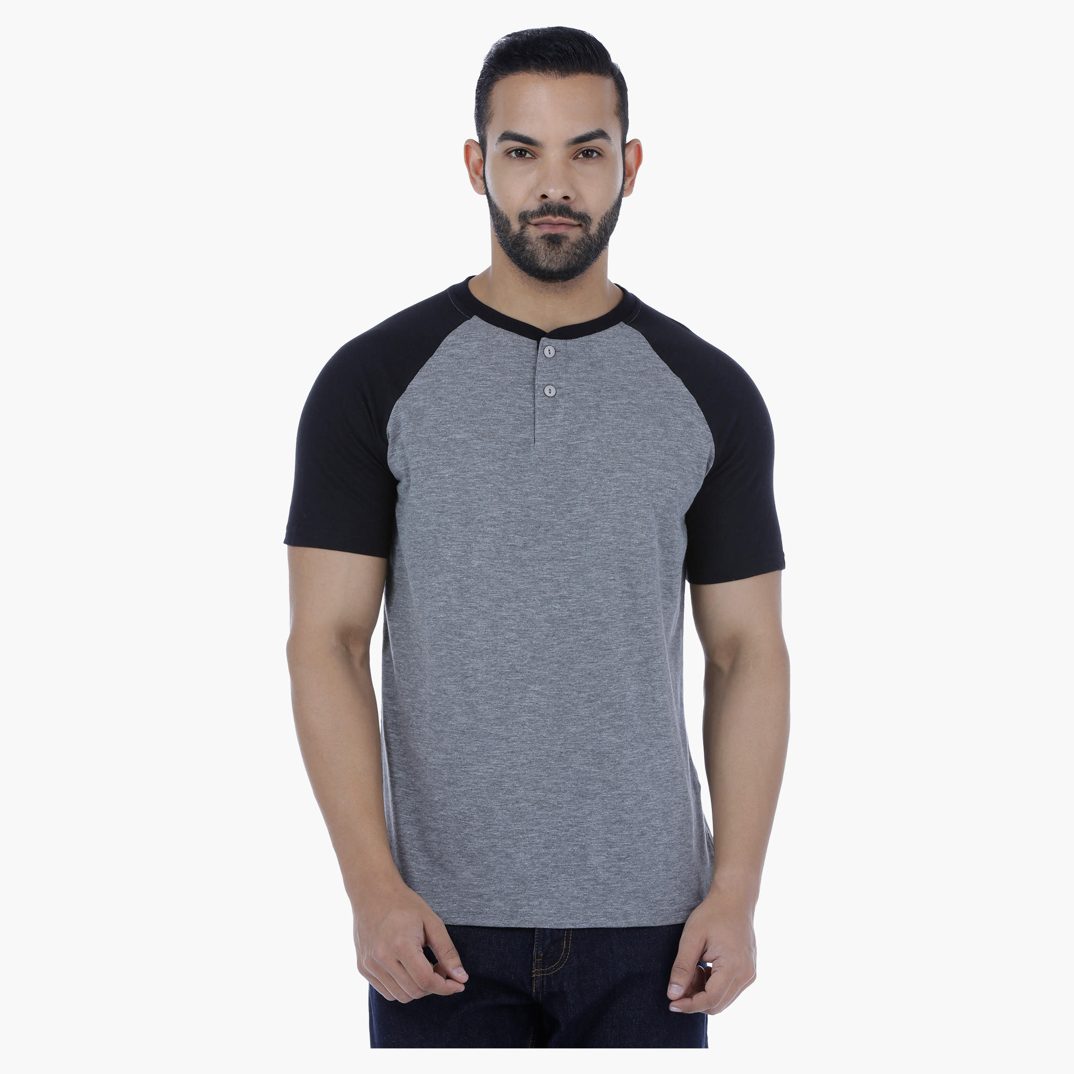 Henley Neck T-Shirt with Short Sleeves-men-clothing-tshirtsandpolos-tshirts-image-1