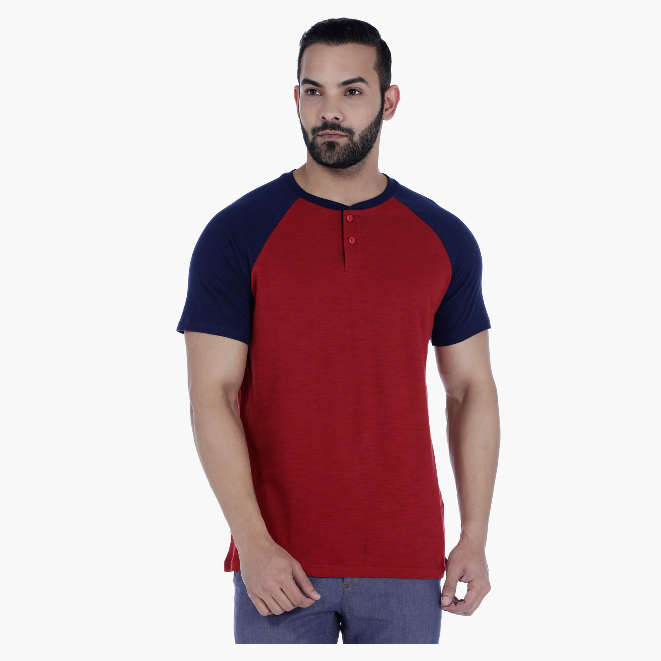 Henley Neck T-Shirt with Short Sleeves-men-clothing-tshirtsandpolos-tshirts-image-1