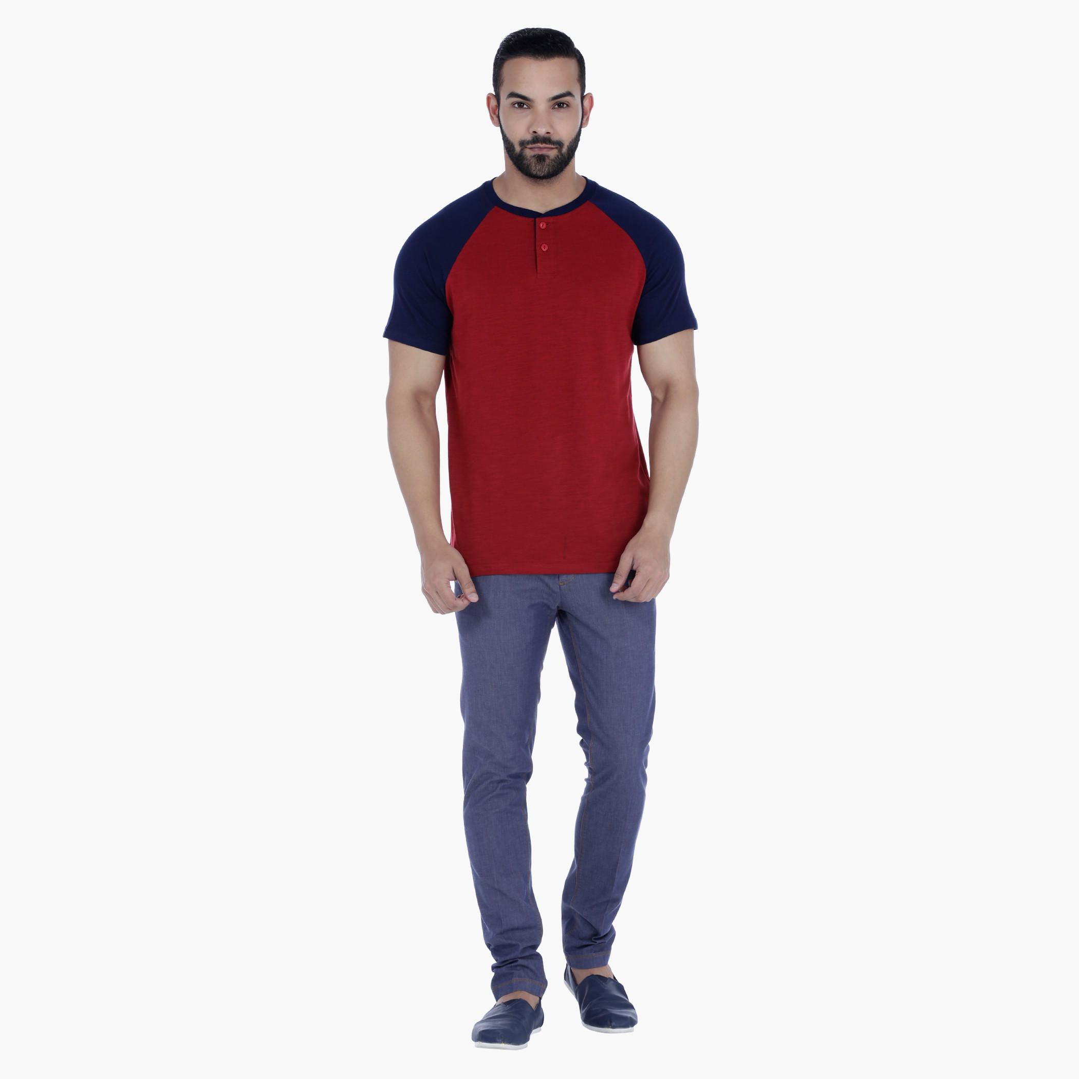 Henley Neck T-Shirt with Short Sleeves-men-clothing-tshirtsandpolos-tshirts-image-5
