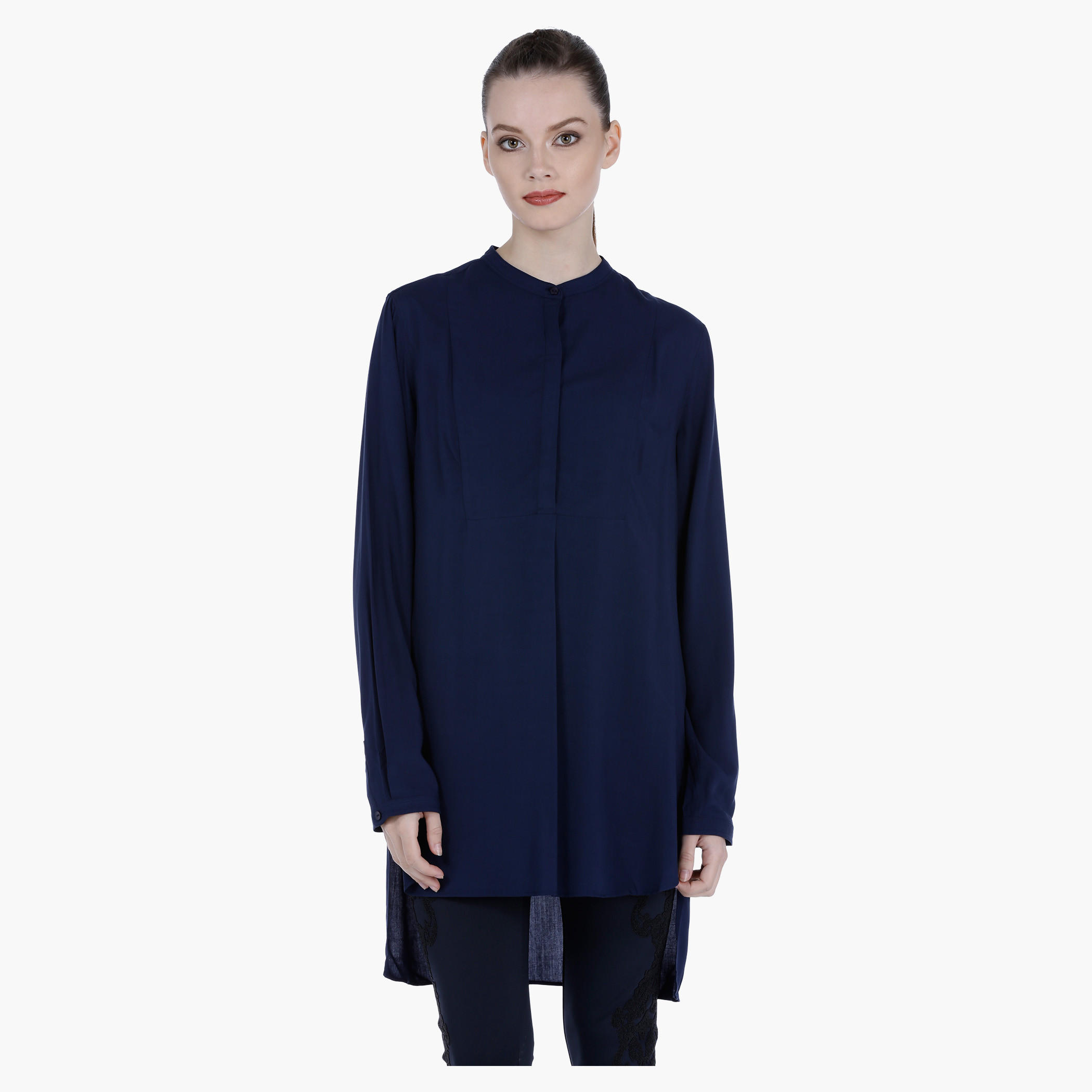 Long Sleeves Woven Top with High Low Hem-women-clothing-shirtsandblouses-blouses-image-6