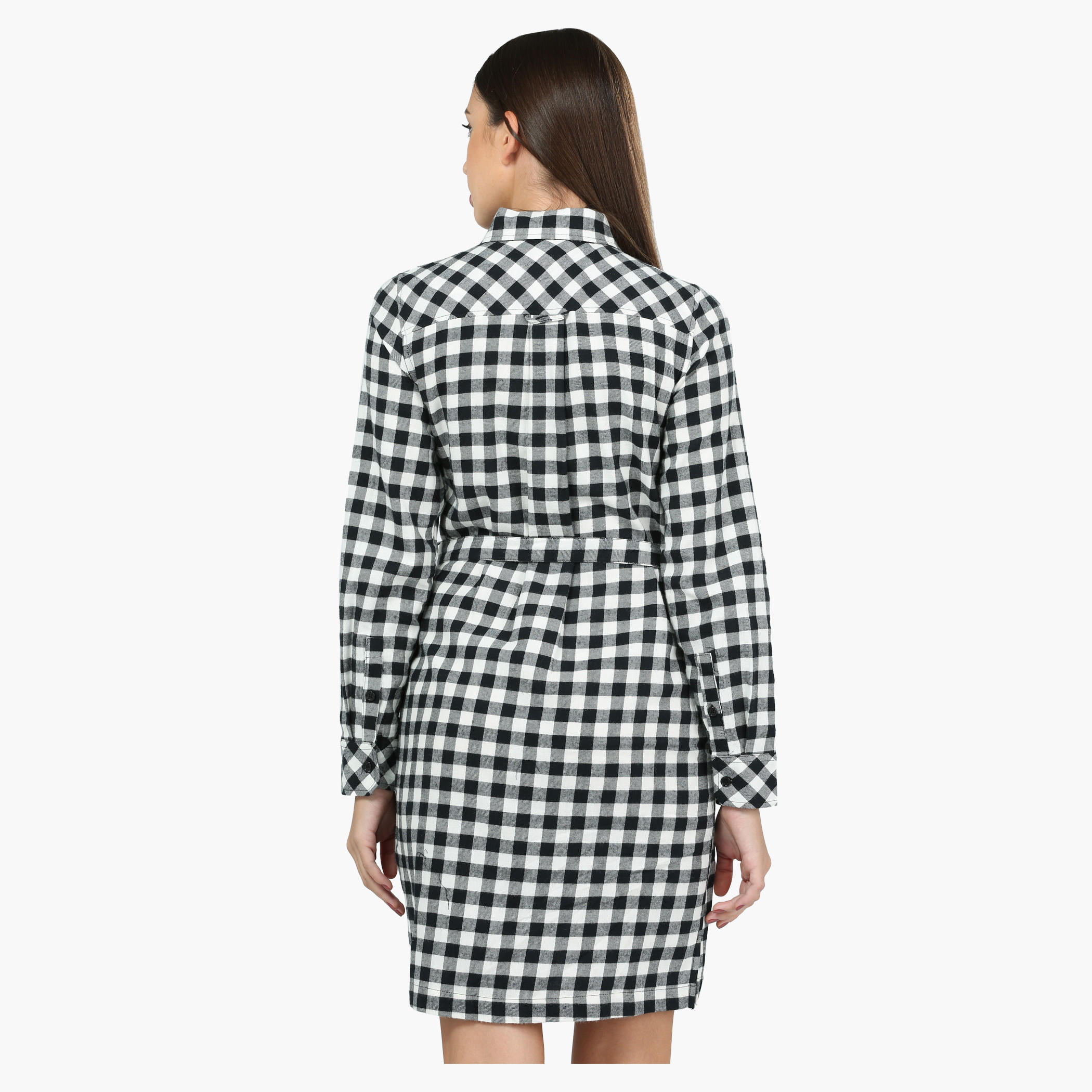 Chequered Long Sleeves Woven Top with Front Pockets-women-clothing-shirtsandblouses-blouses-image-2