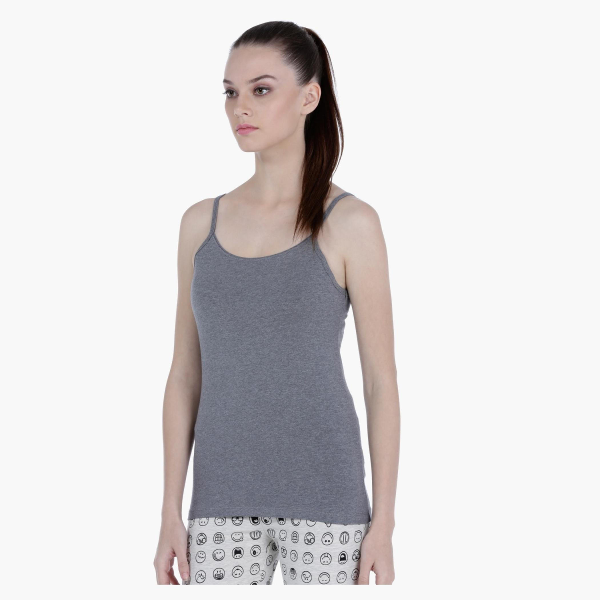 Basic Spaghetti Top with Round Neck-women-clothing-tshirts-image-3