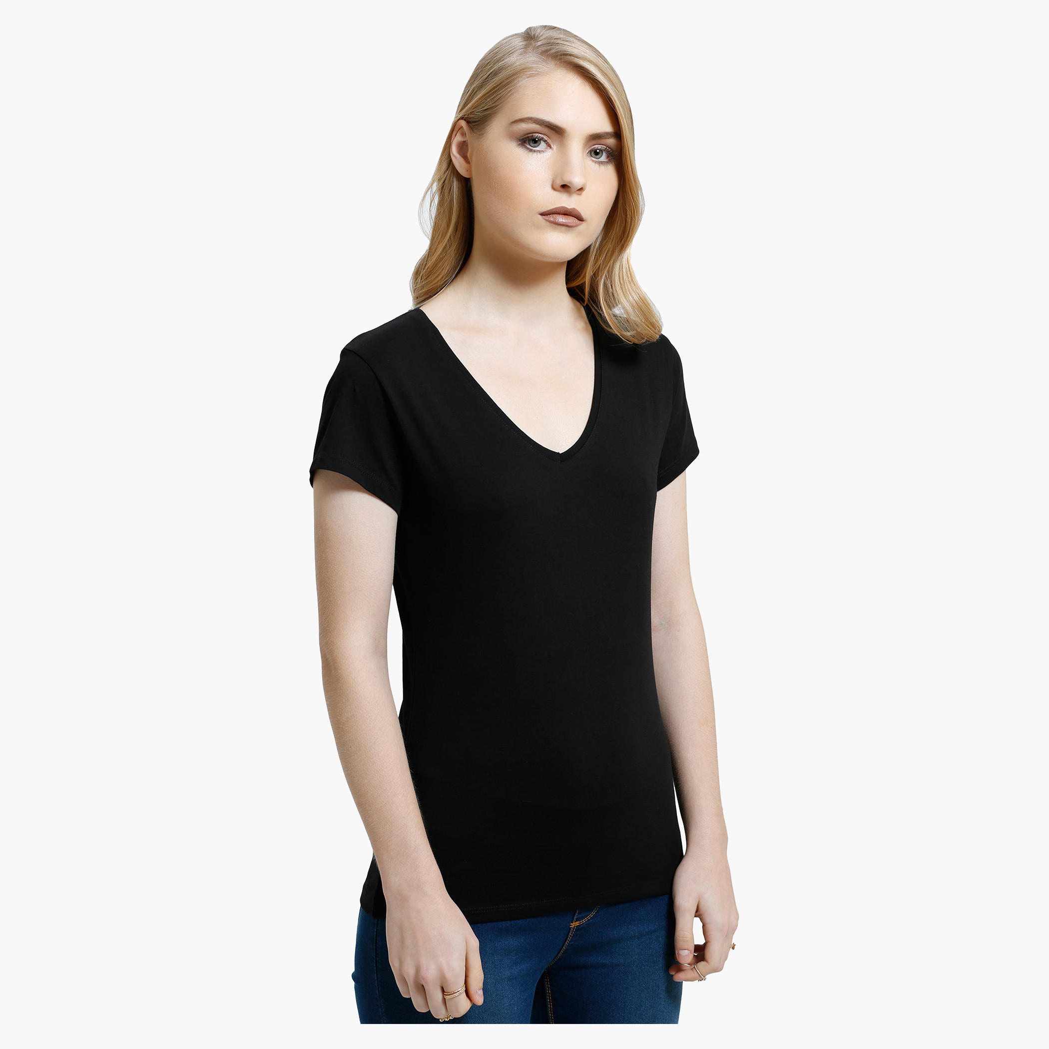 Short Sleeves V-Neck T-Shirt-women-clothing-tshirts-image-1