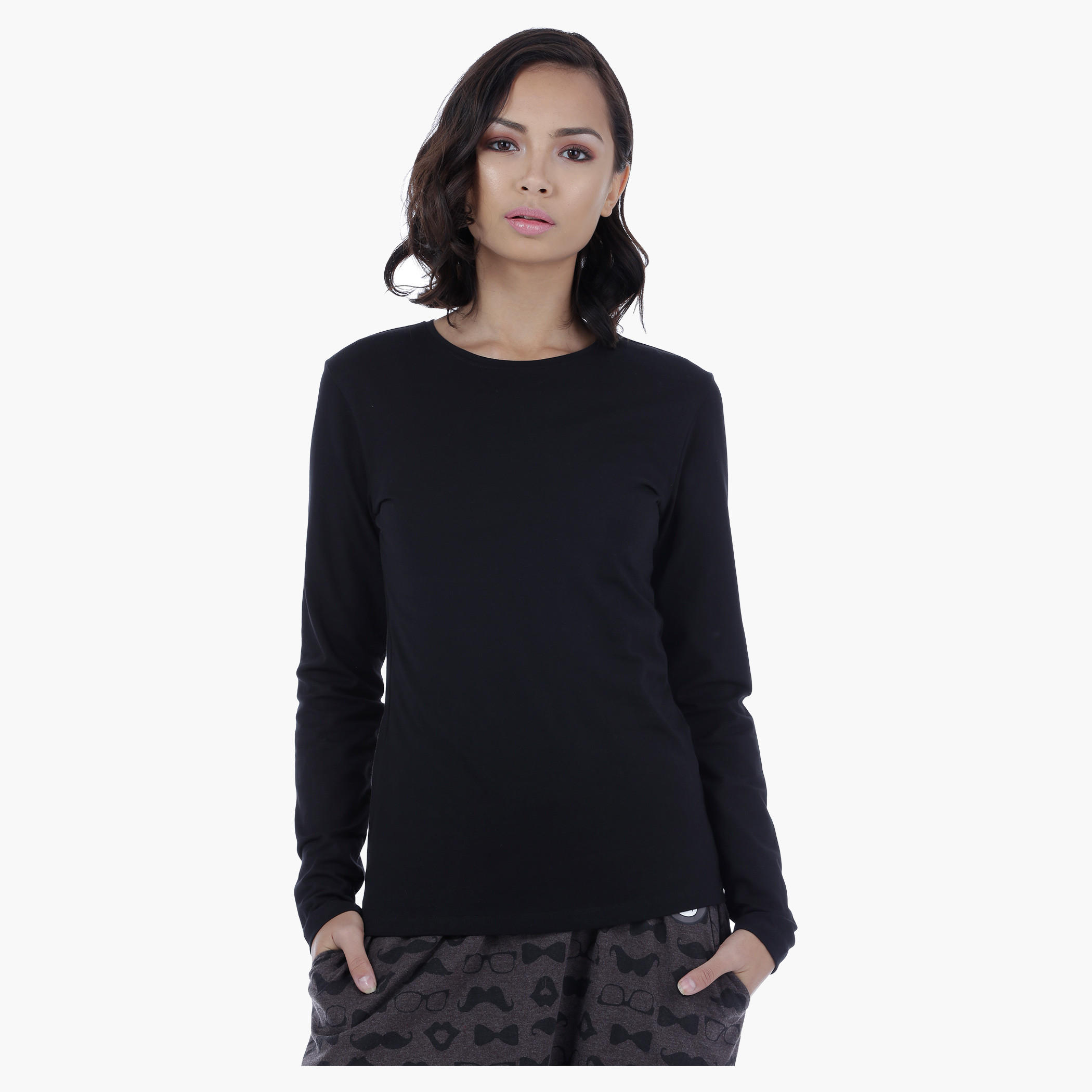 Long Sleeves T-Shirt with Round Neck-women-clothing-tshirts-image-5