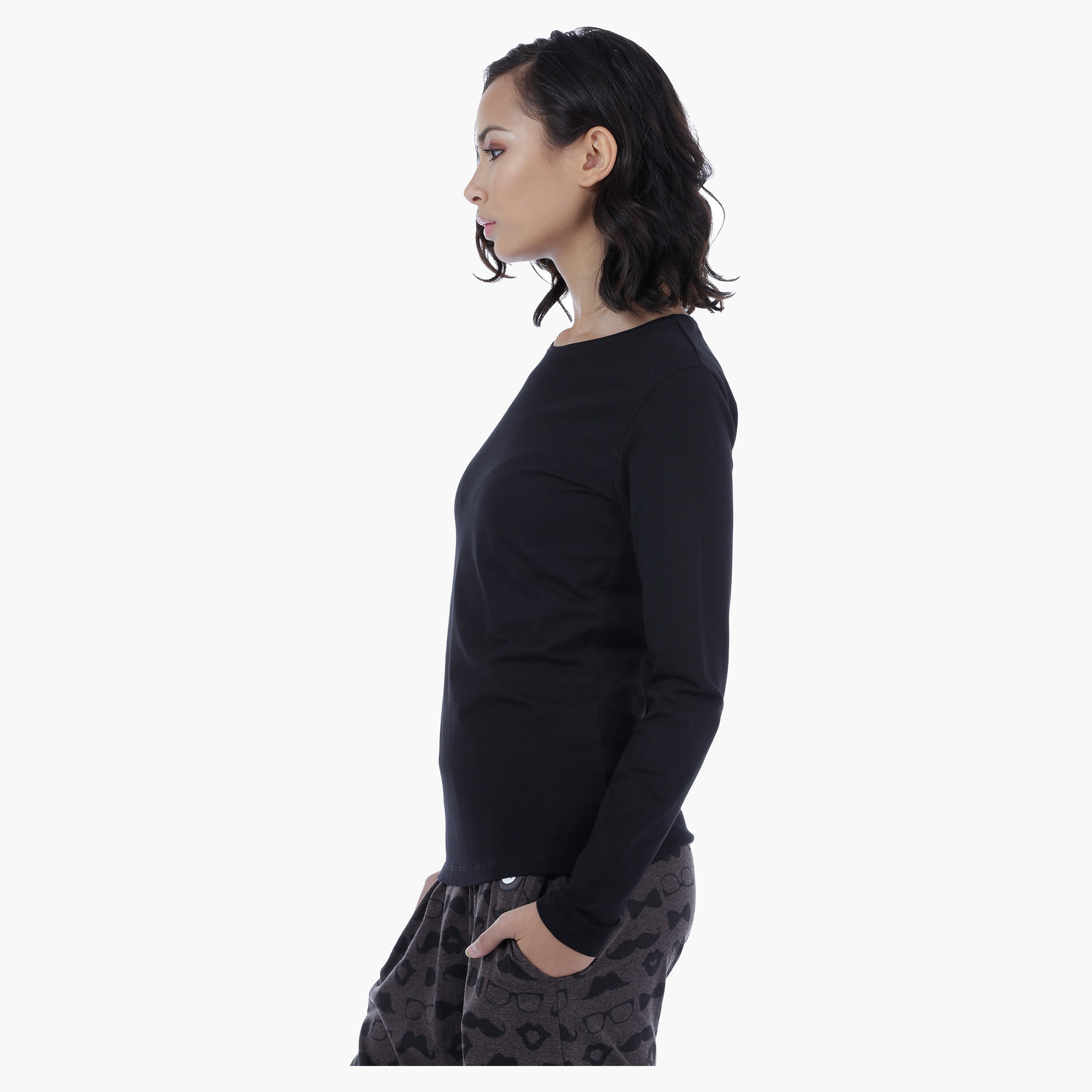Long Sleeves T-Shirt with Round Neck-women-clothing-tshirts-image-3