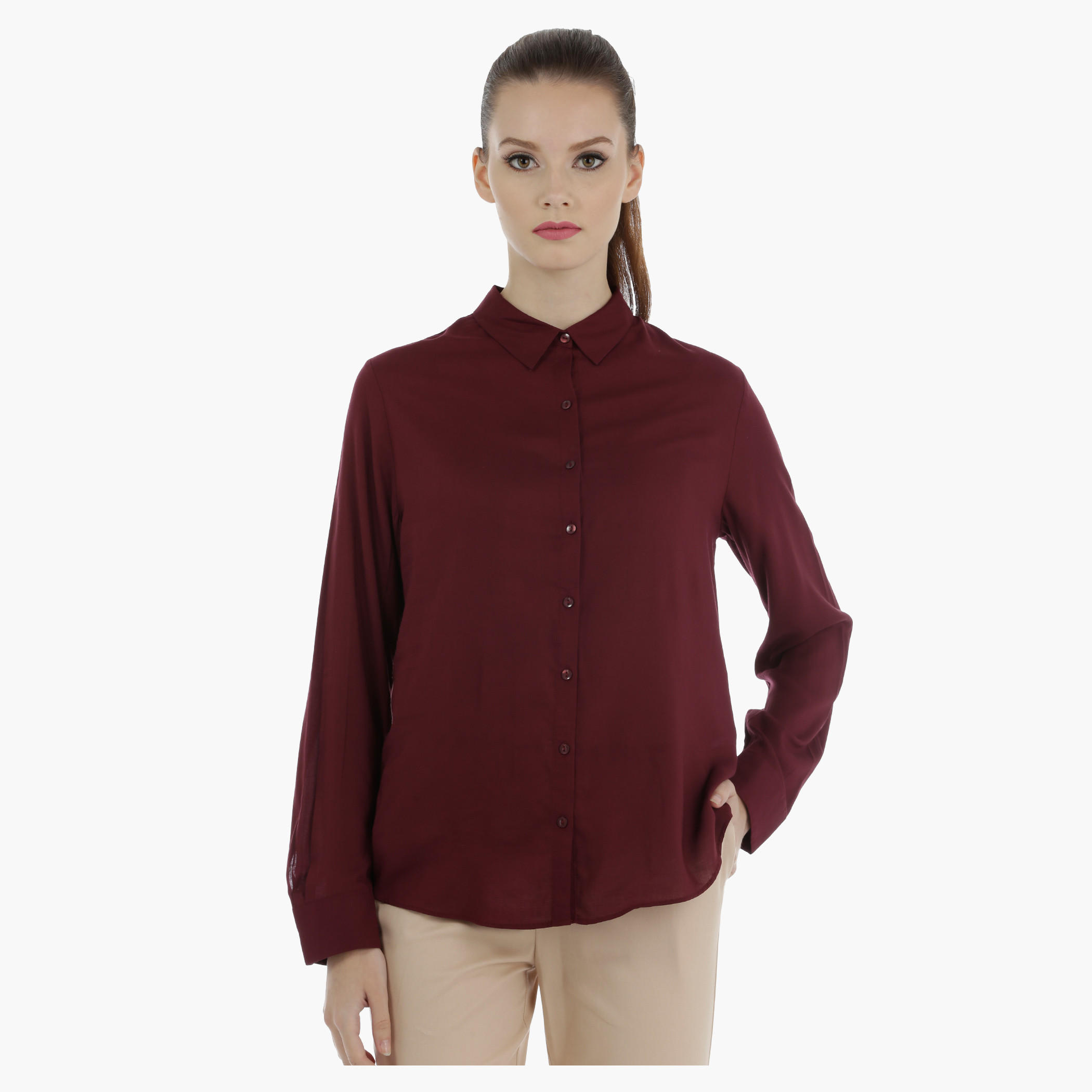 Long Sleeves Button Down Shirt-women-clothing-shirtsandblouses-blouses-image-1