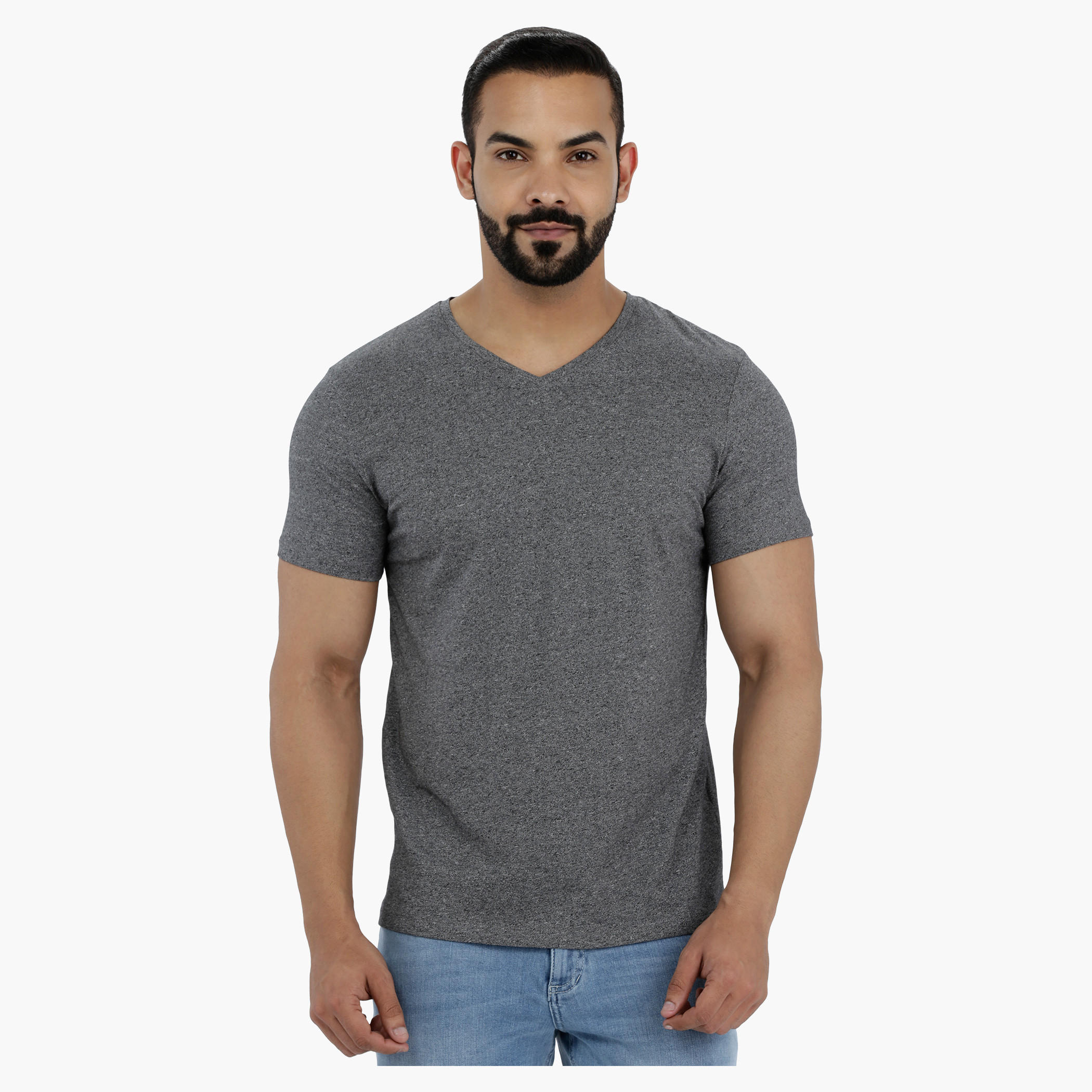 V-Neck T-Shirt with Short Sleeves-men-clothing-tshirtsandpolos-tshirts-image-1