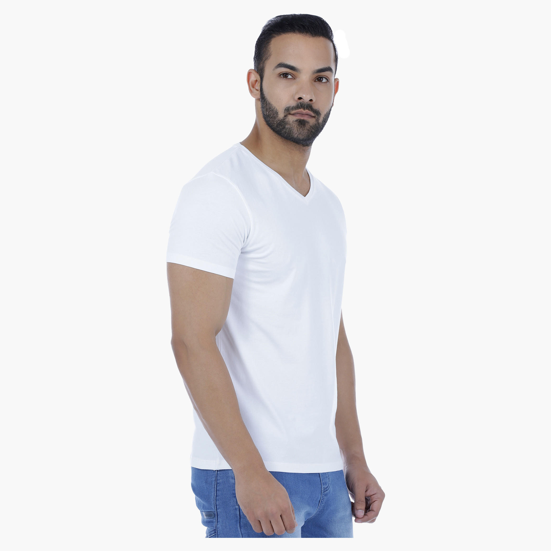 V-neck T-Shirt with Short Sleeves-men-clothing-tshirtsandpolos-tshirts-image-3