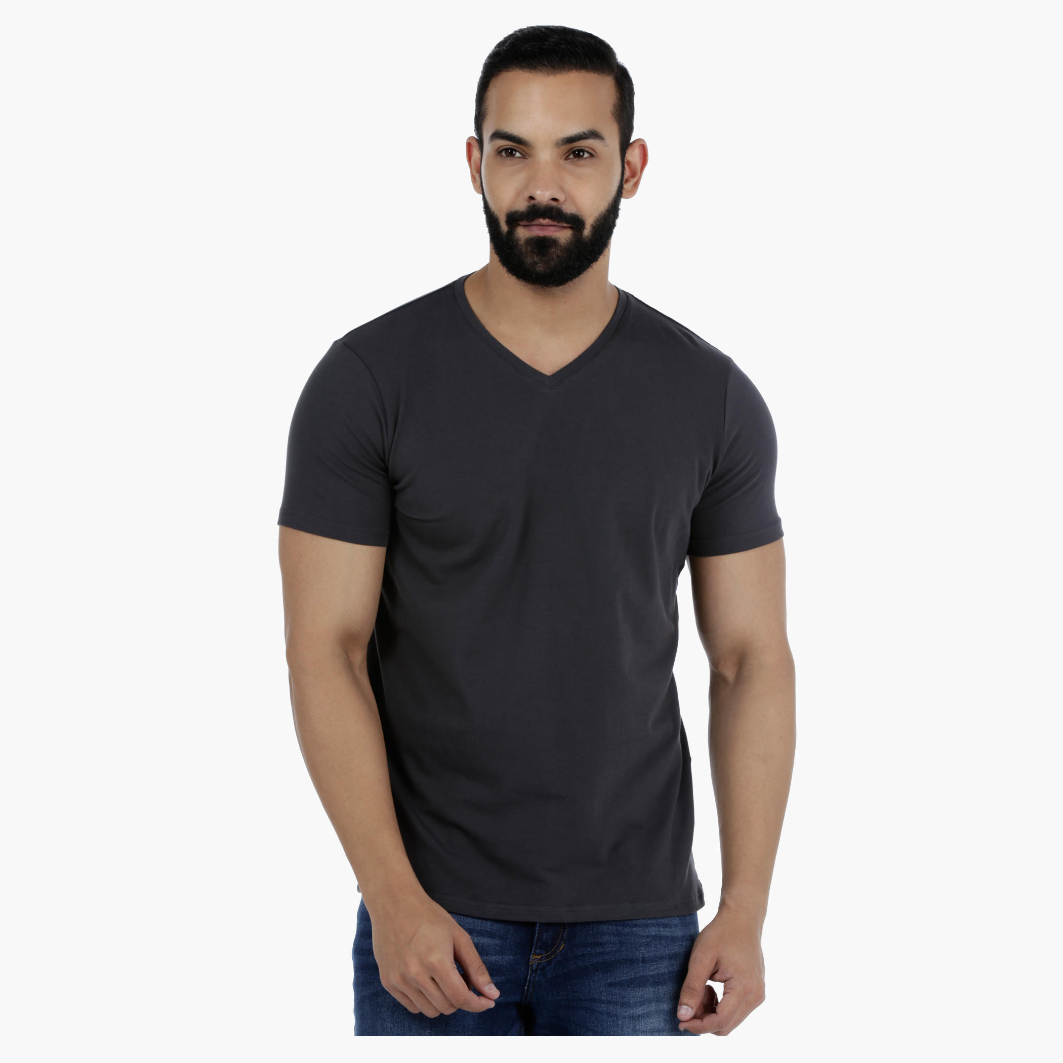 Casual Short Sleeves V-Neck T-Shirt in Slim Fit-men-clothing-tshirtsandpolos-tshirts-image-1