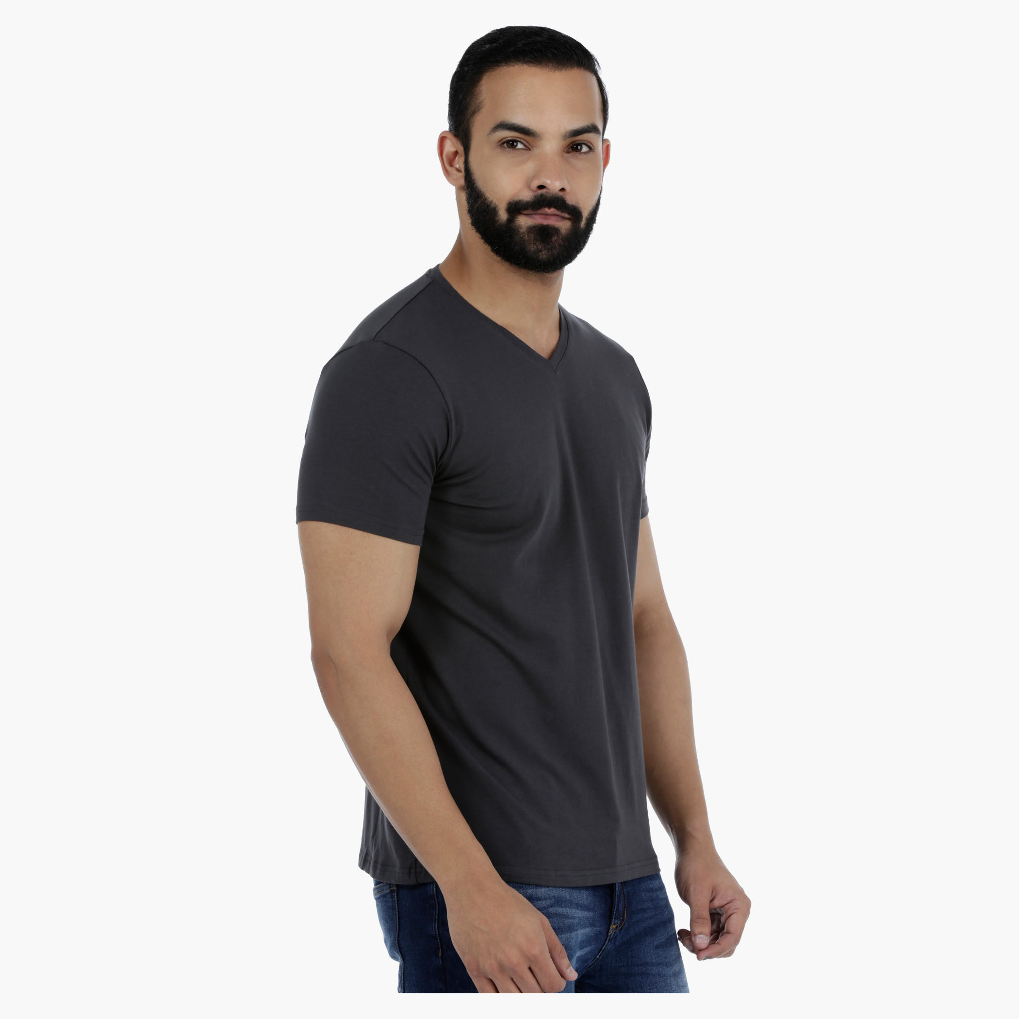 Casual Short Sleeves V-Neck T-Shirt in Slim Fit-men-clothing-tshirtsandpolos-tshirts-image-3