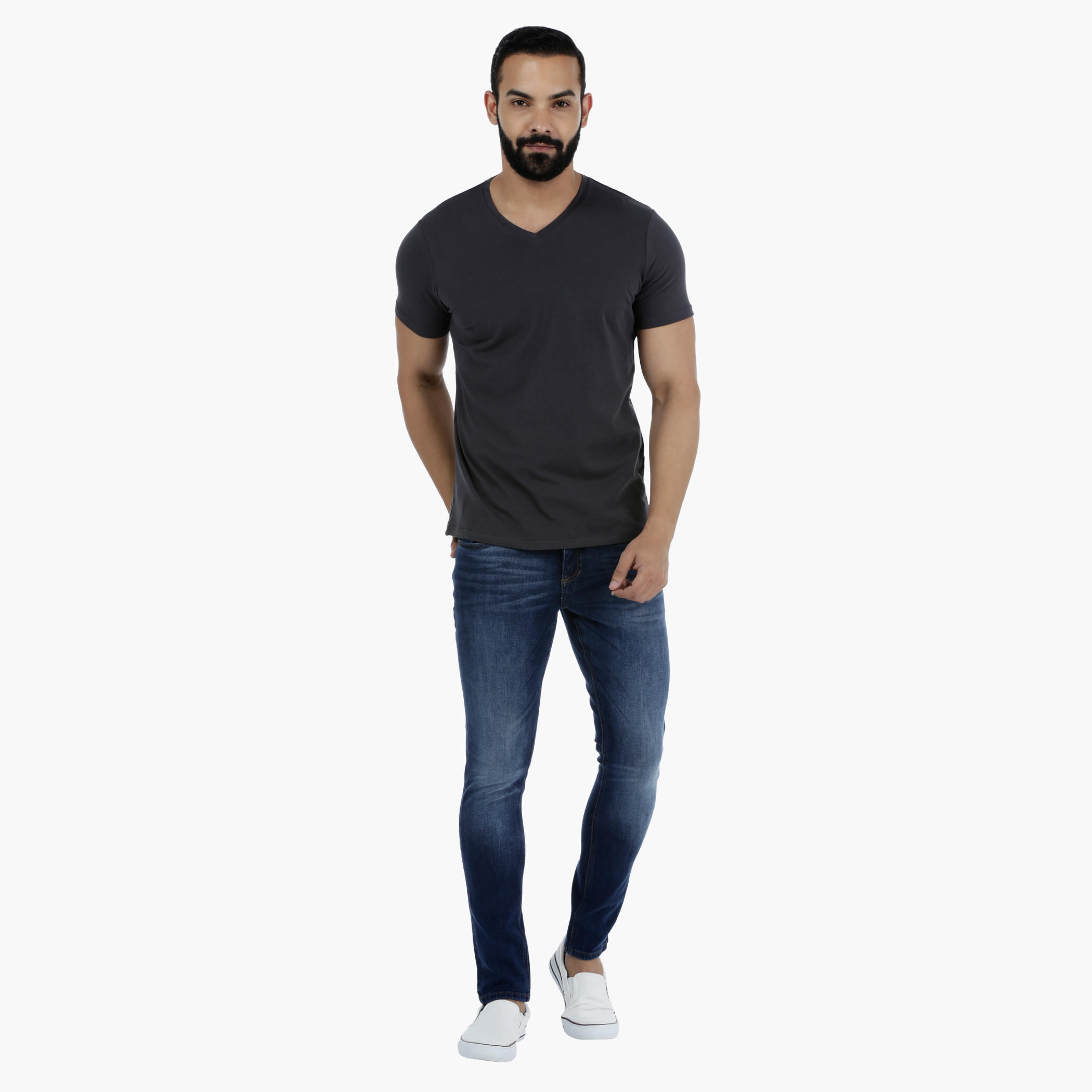 Casual Short Sleeves V-Neck T-Shirt in Slim Fit-men-clothing-tshirtsandpolos-tshirts-image-5