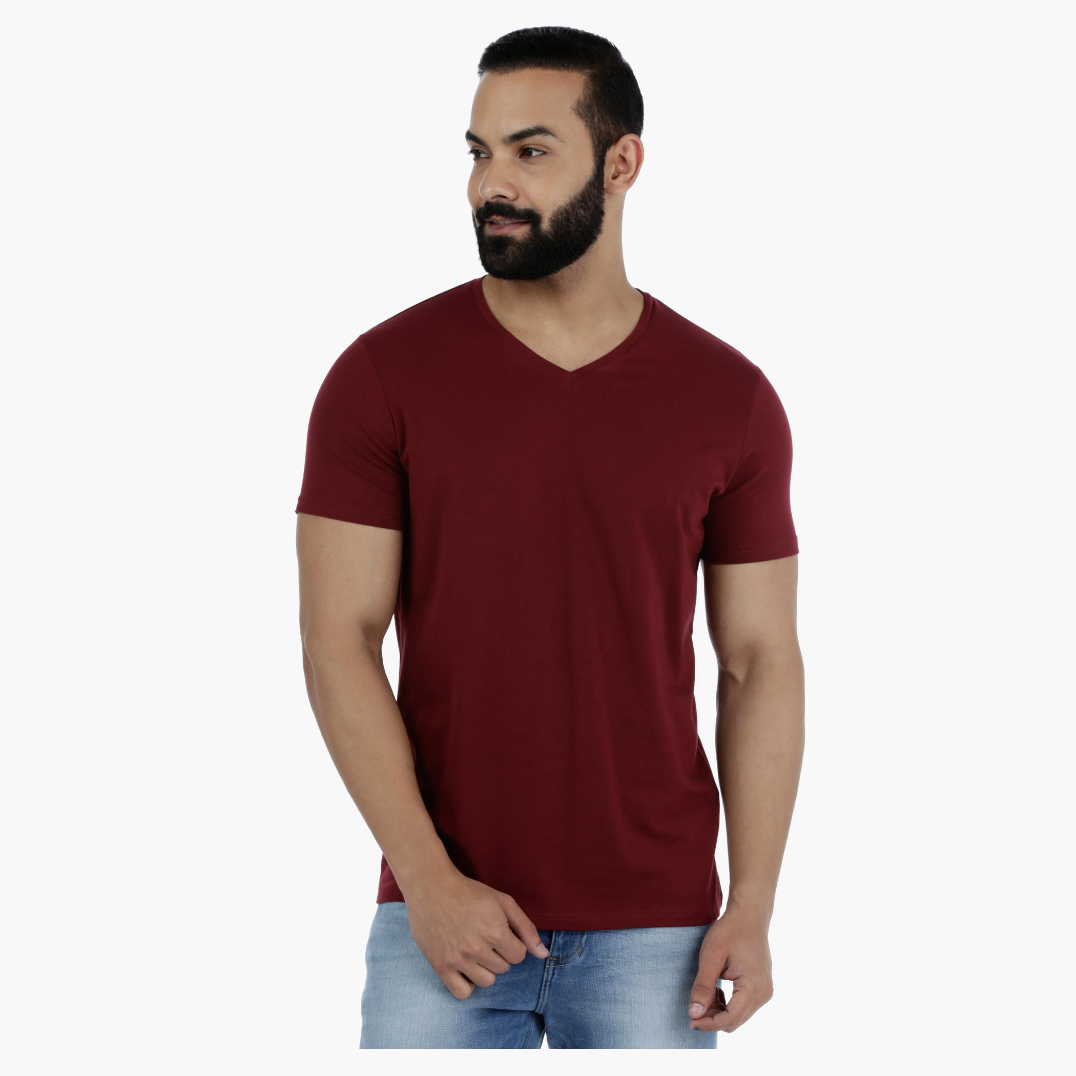 Casual Short Sleeves V-Neck T-Shirt in Slim Fit-men-clothing-tshirtsandpolos-tshirts-image-6