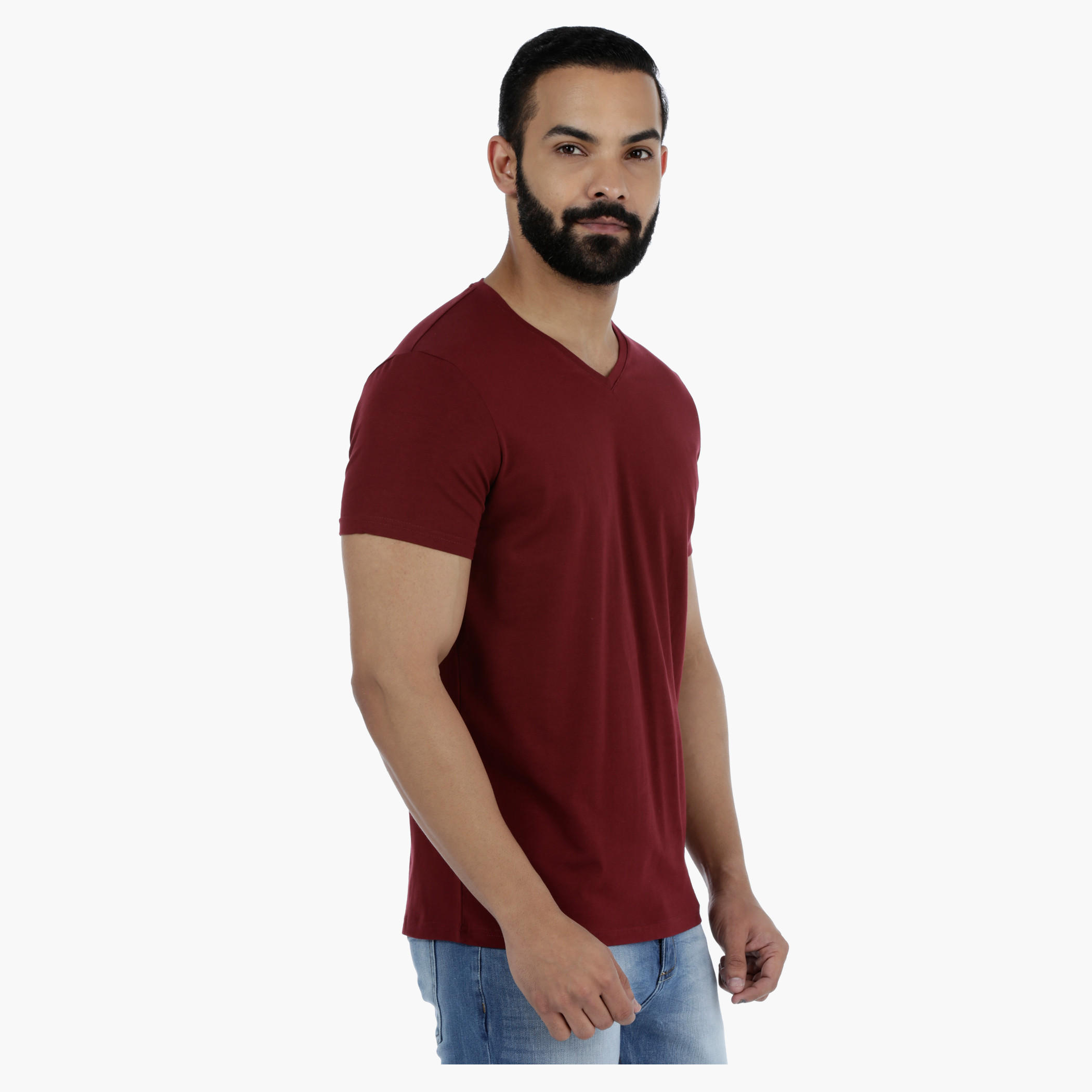 Casual Short Sleeves V-Neck T-Shirt in Slim Fit-men-clothing-tshirtsandpolos-tshirts-image-8