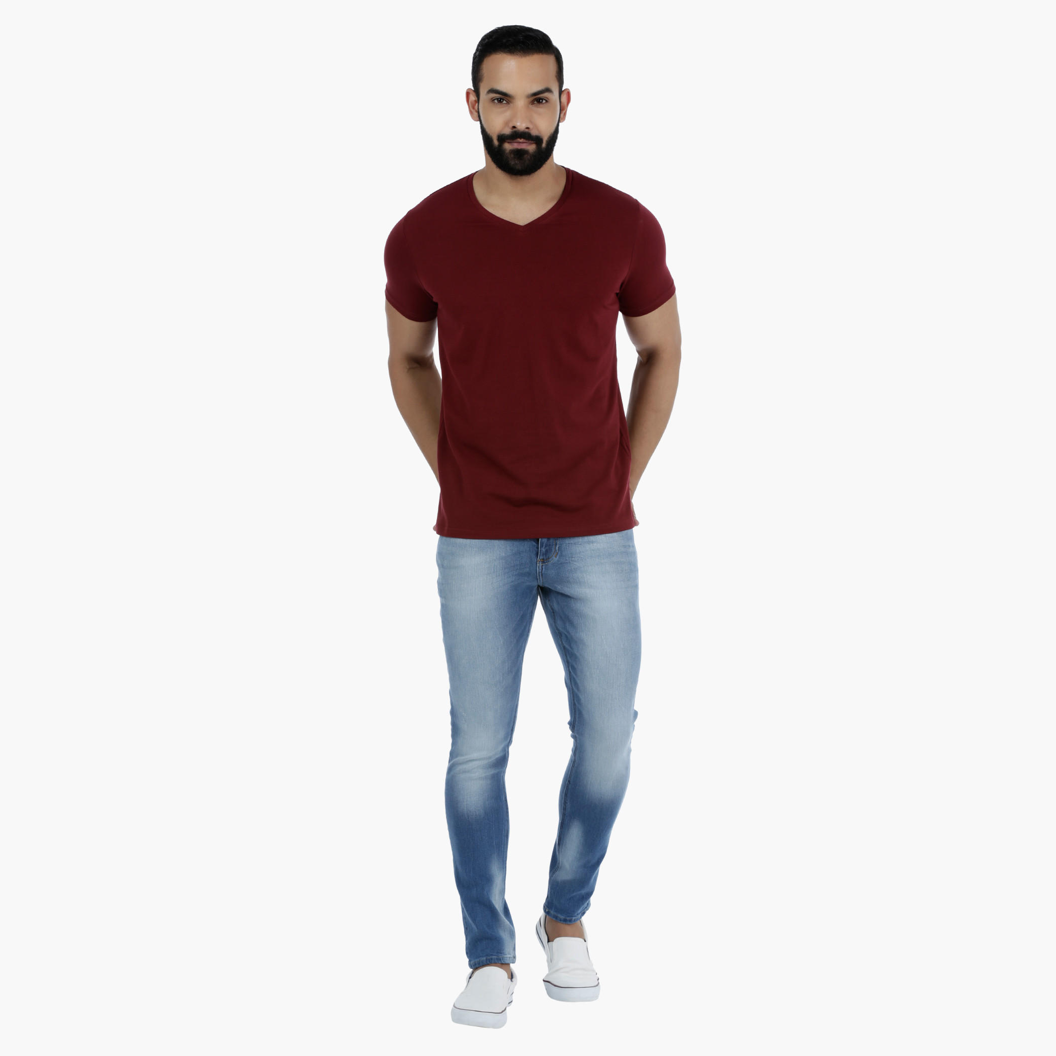 Casual Short Sleeves V-Neck T-Shirt in Slim Fit-men-clothing-tshirtsandpolos-tshirts-image-10