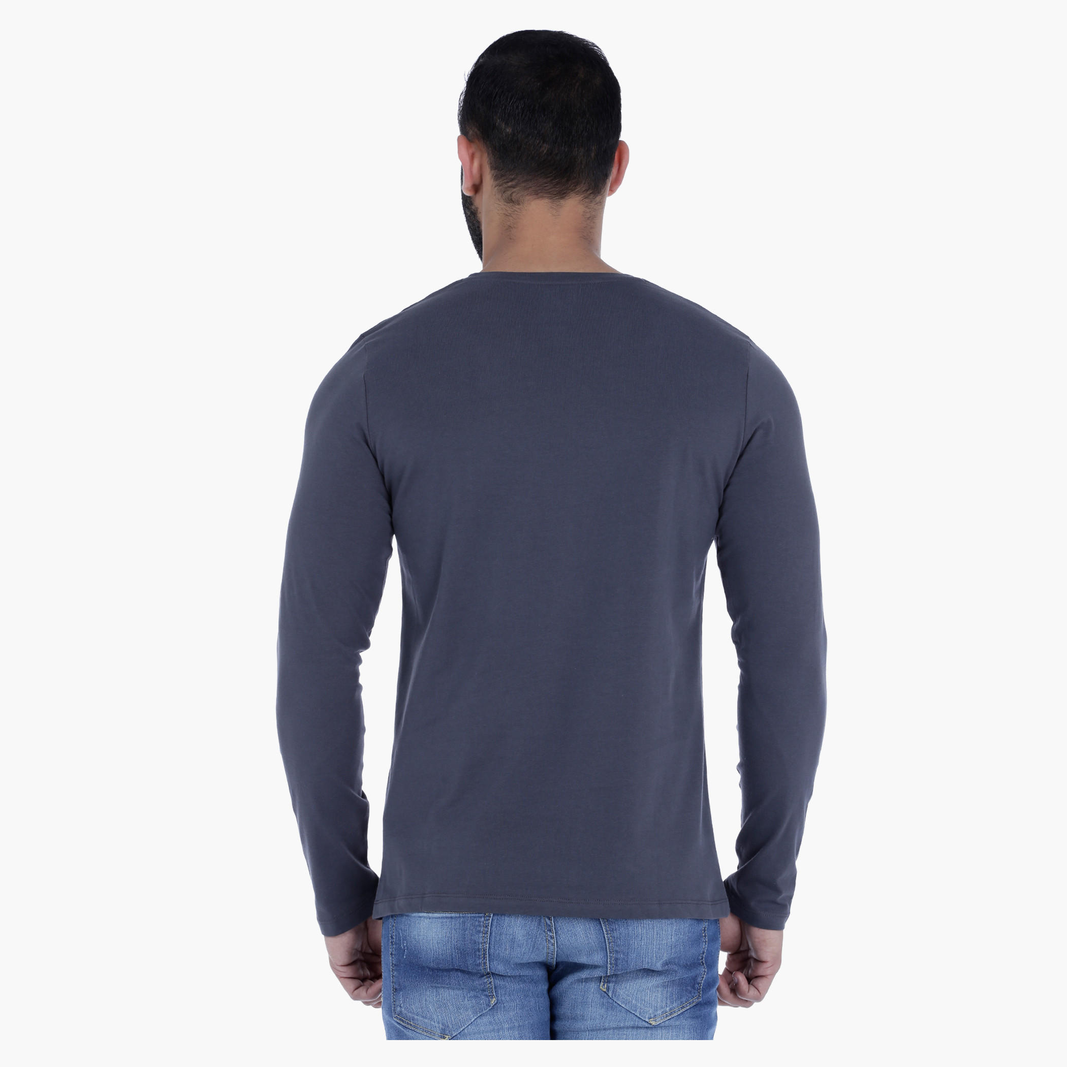 Basic V-Neck T-Shirt with Long Sleeves in Slim Fit-men-clothing-tshirtsandpolos-tshirts-image-4