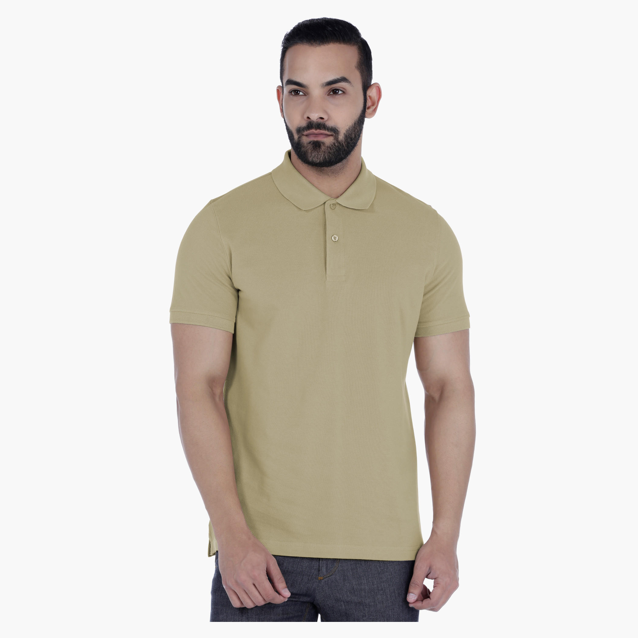 Basic Cotton T-Shirt with Polo Neck and Short Sleeves in Regular Fit-men-clothing-tshirtsandpolos-polos-image-1