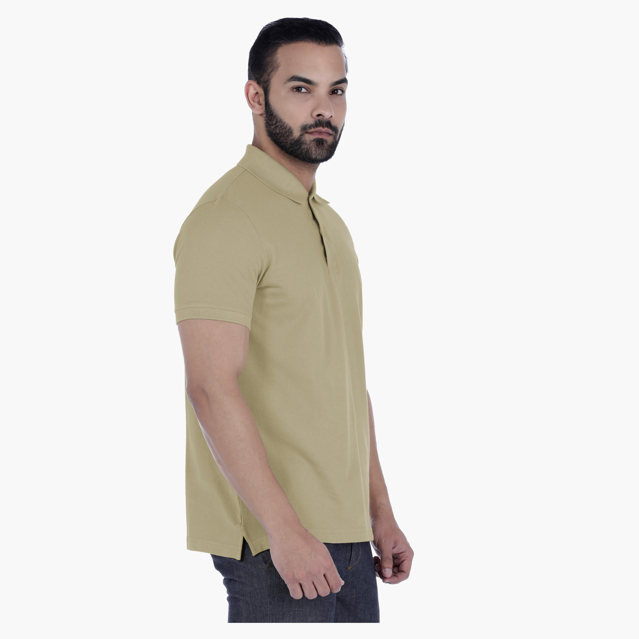 Basic Cotton T-Shirt with Polo Neck and Short Sleeves in Regular Fit-men-clothing-tshirtsandpolos-polos-image-3