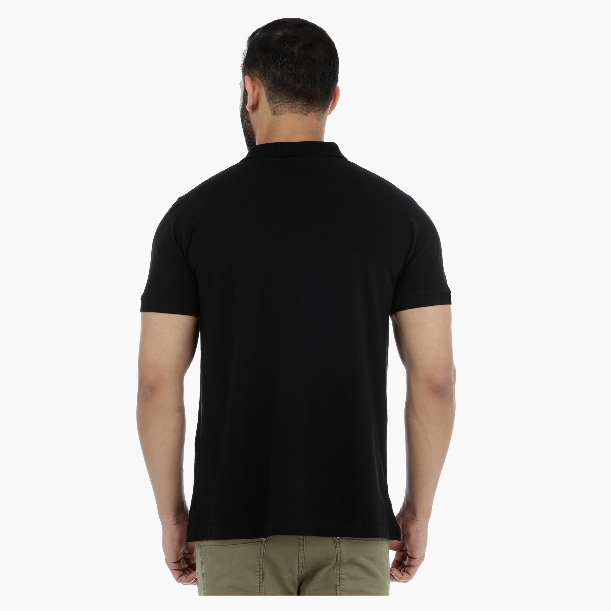 Pique Polo Neck T-Shirt with Short Sleeves-men-clothing-tshirtsandpolos-polos-image-12