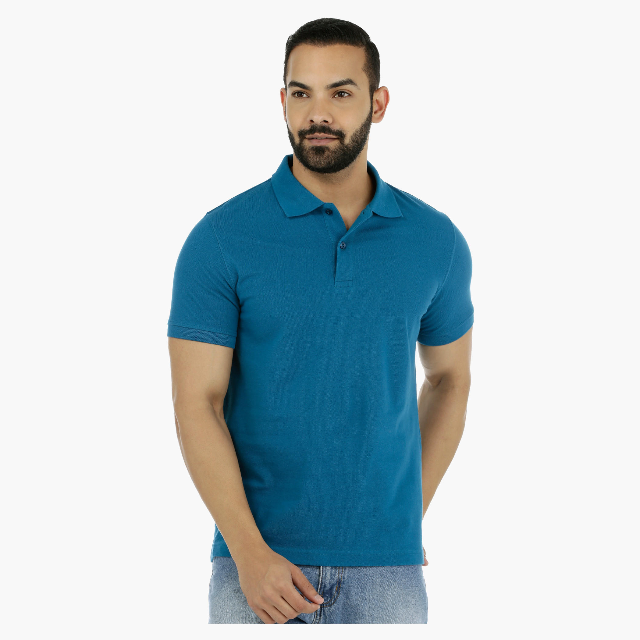 Pique Polo Neck T-Shirt with Short Sleeves-men-clothing-tshirtsandpolos-polos-image-16