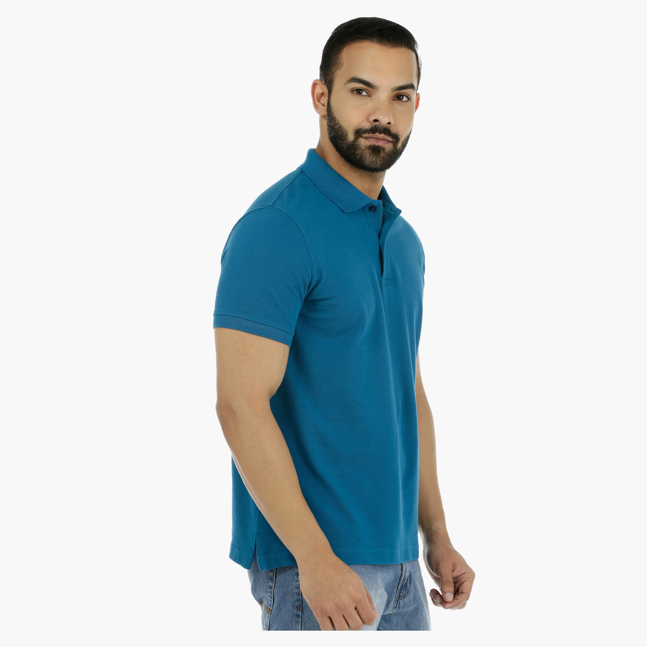 Pique Polo Neck T-Shirt with Short Sleeves-men-clothing-tshirtsandpolos-polos-image-18