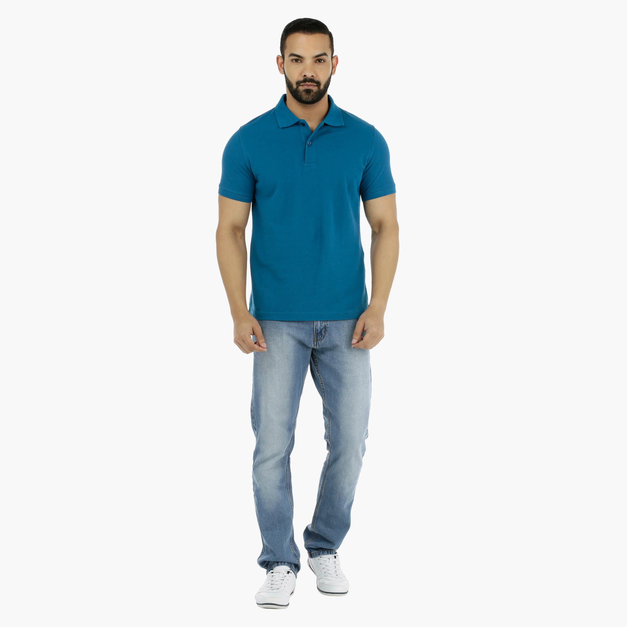 Pique Polo Neck T-Shirt with Short Sleeves-men-clothing-tshirtsandpolos-polos-image-20