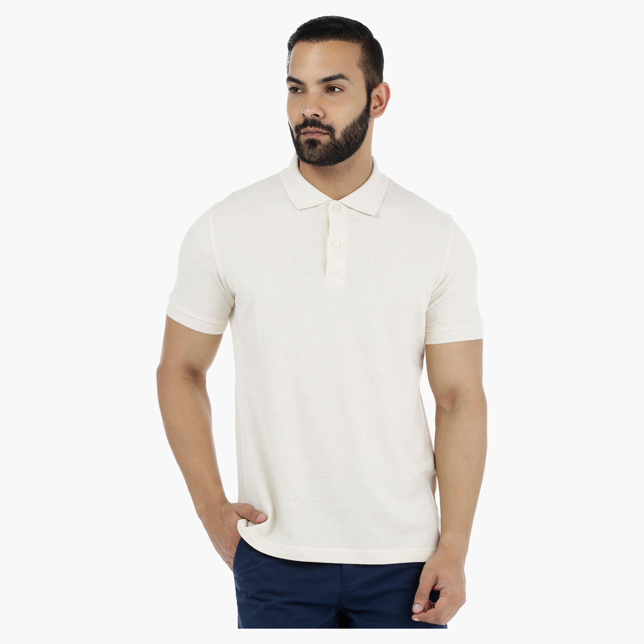 Pique Polo Neck T-Shirt with Short Sleeves-men-clothing-tshirtsandpolos-polos-image-16