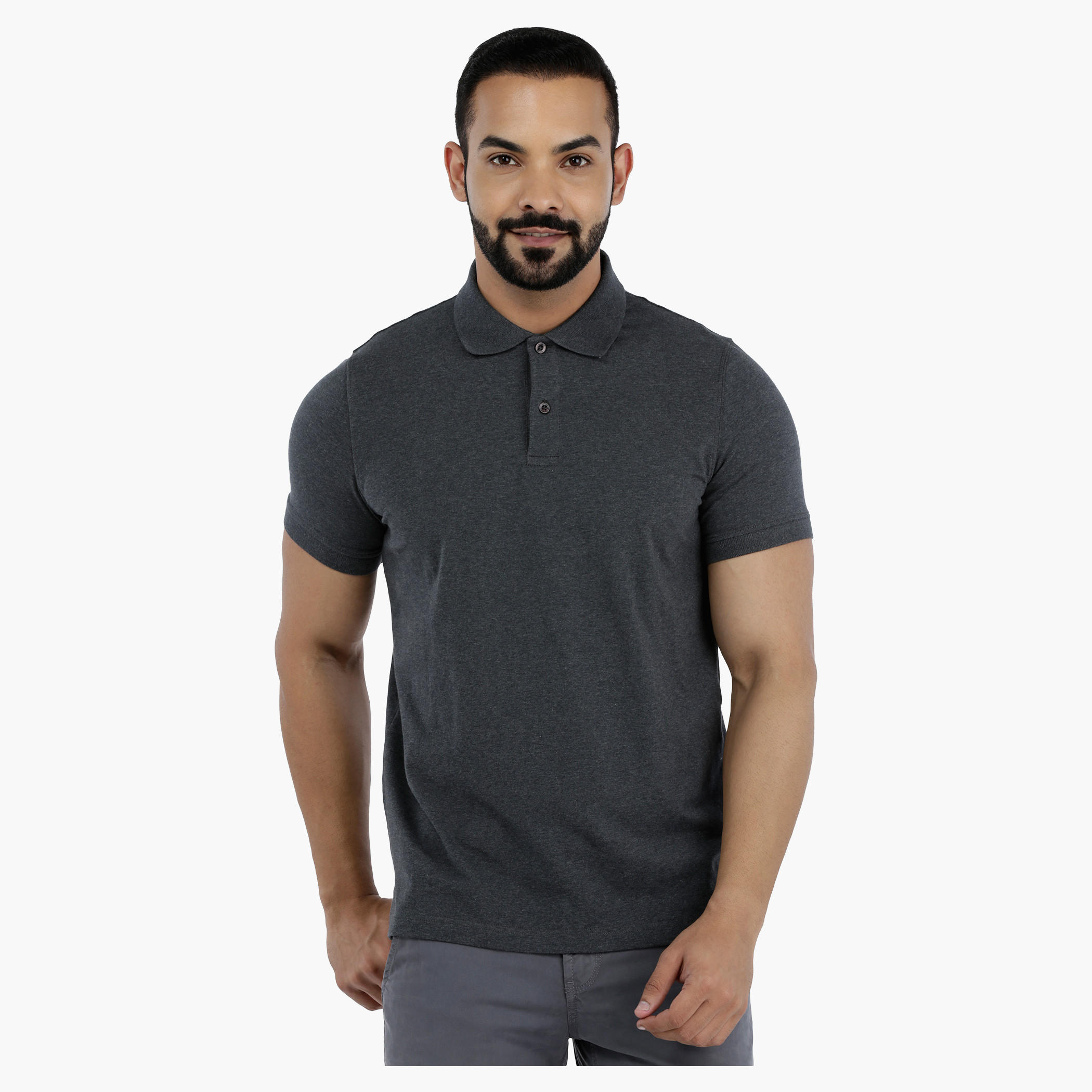Polo Neck T-Shirt with Short Sleeves-men-clothing-tshirtsandpolos-polos-image-1