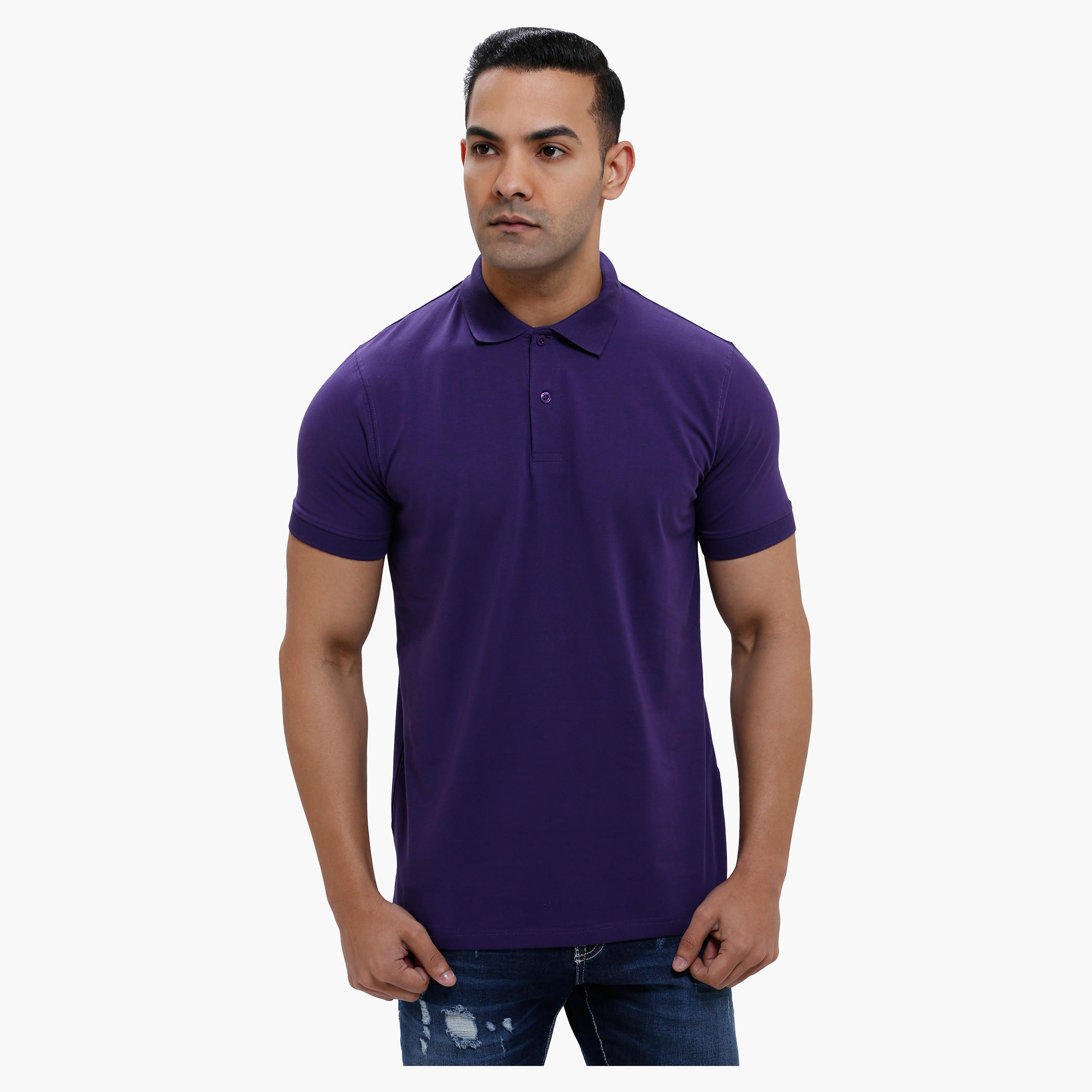 Polo Neck T-Shirt with Short Sleeves in Regular Fit-men-clothing-tshirtsandpolos-polos-image-1