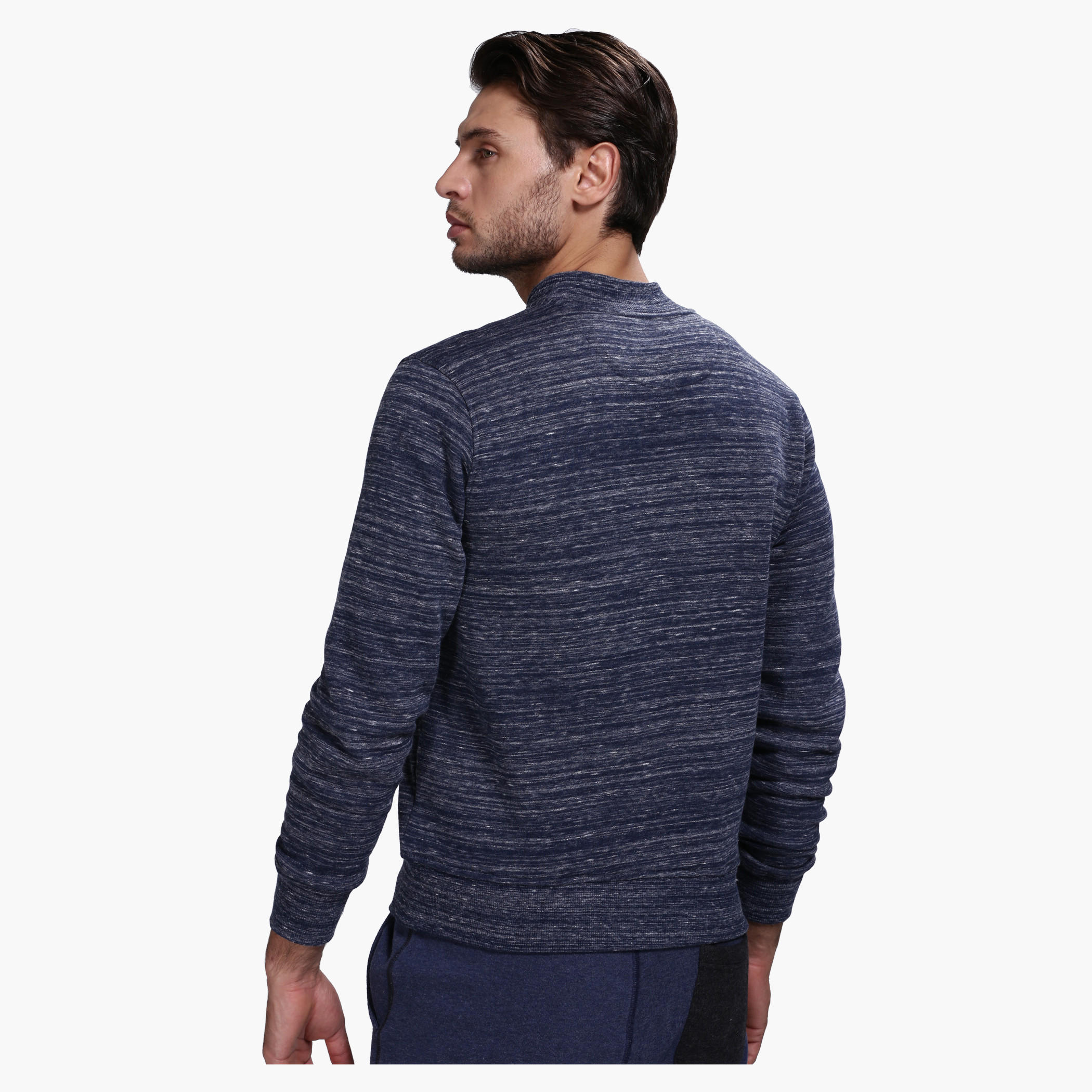 Knitted Jacket with Zip Detail and Long Sleeves-men-winterwear-hoodiesandsweatshirts-image-7