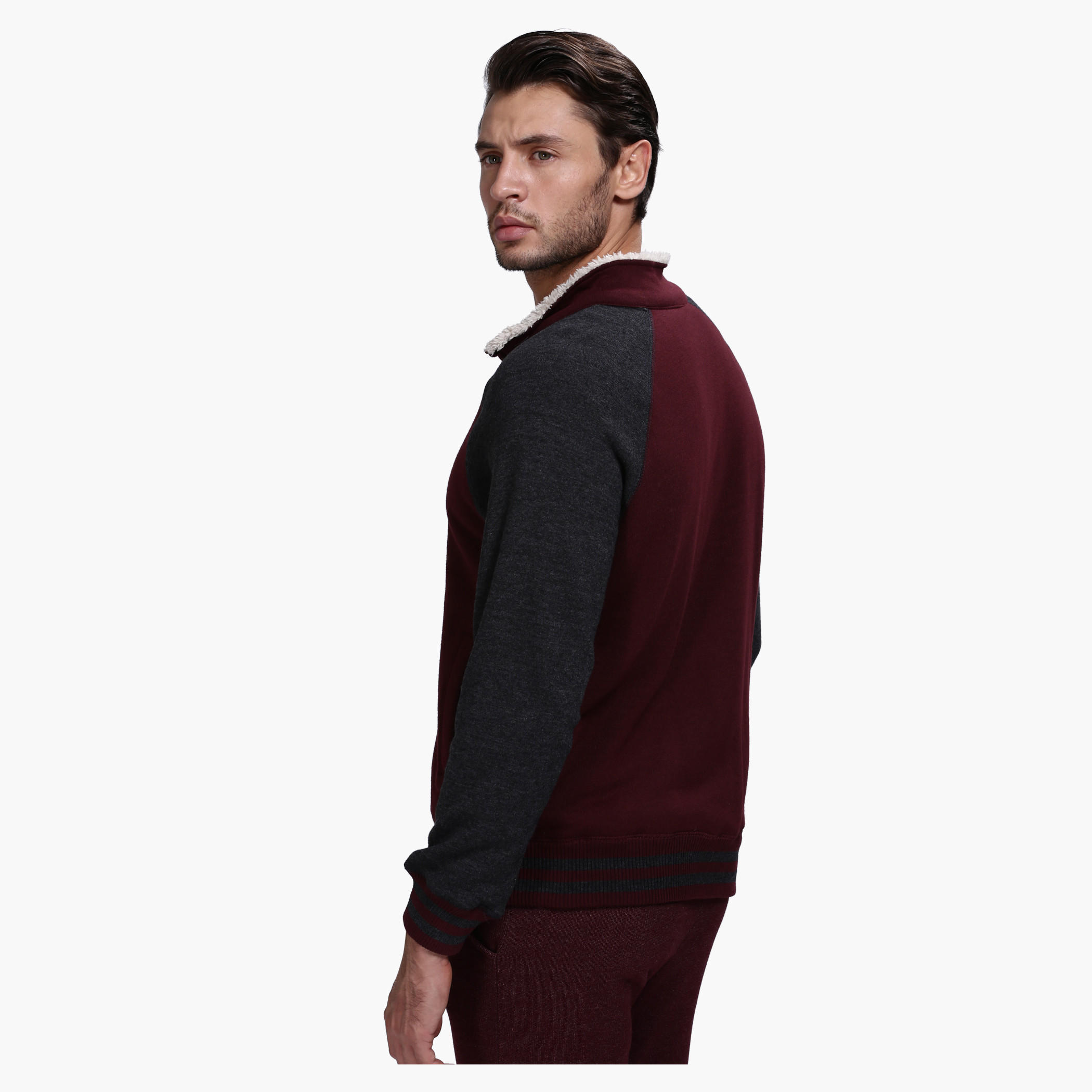 Knitted Jacket with Zip Detail and Long Sleeves-men-clothing-jacketsandblazers-jackets-image-2