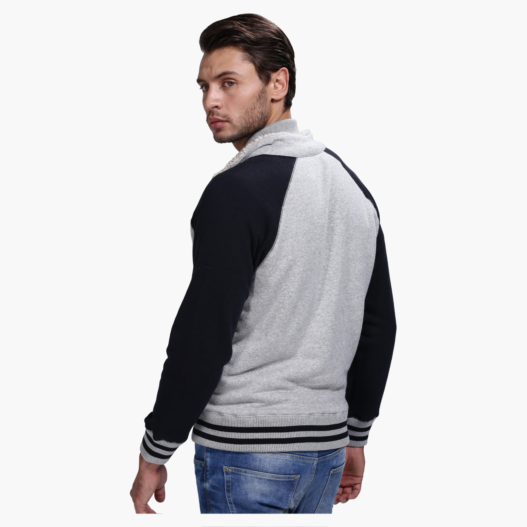 Knitted Jacket with Zip Detail and Long Sleeves-men-clothing-jacketsandblazers-jackets-image-7