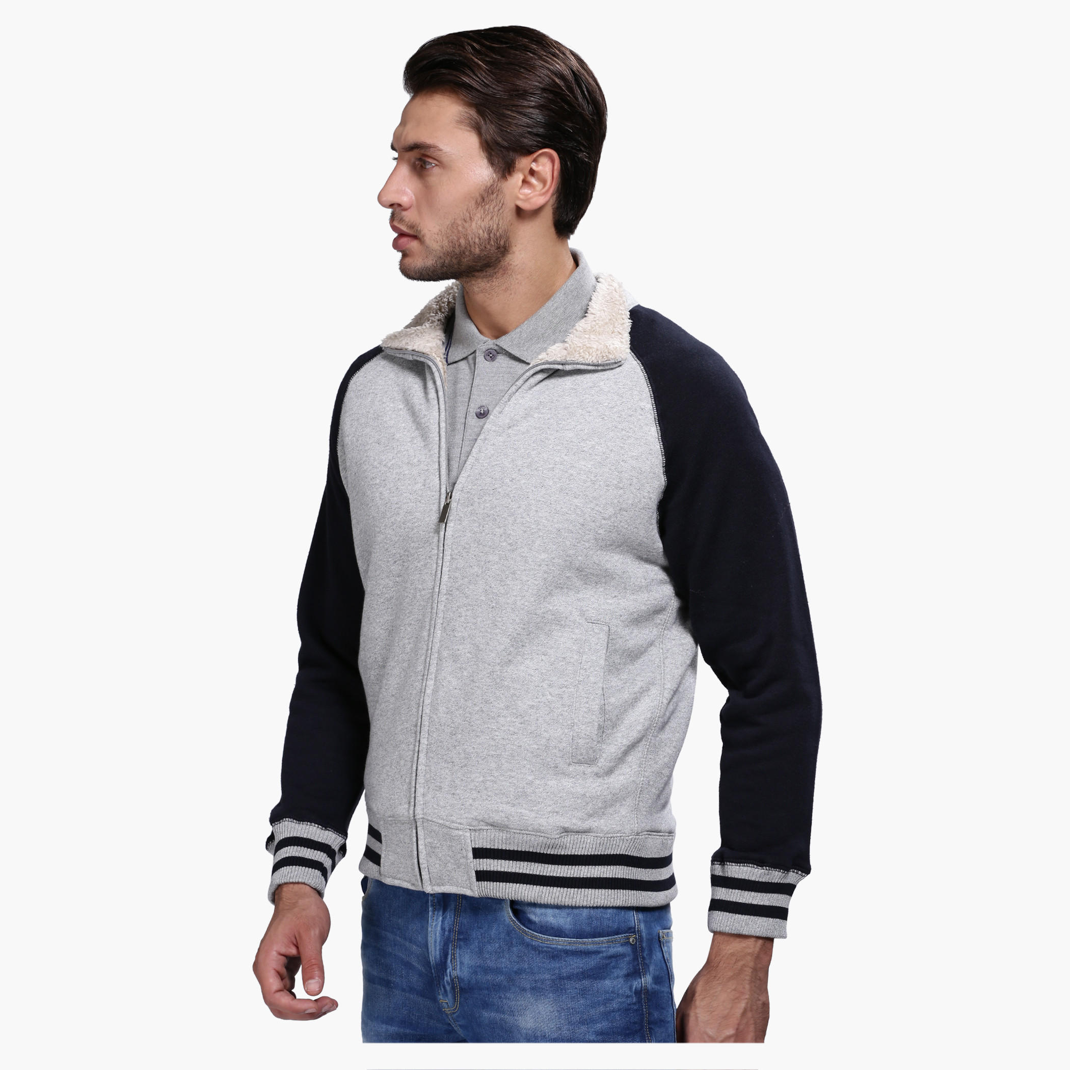 Knitted Jacket with Zip Detail and Long Sleeves-men-clothing-jacketsandblazers-jackets-image-8