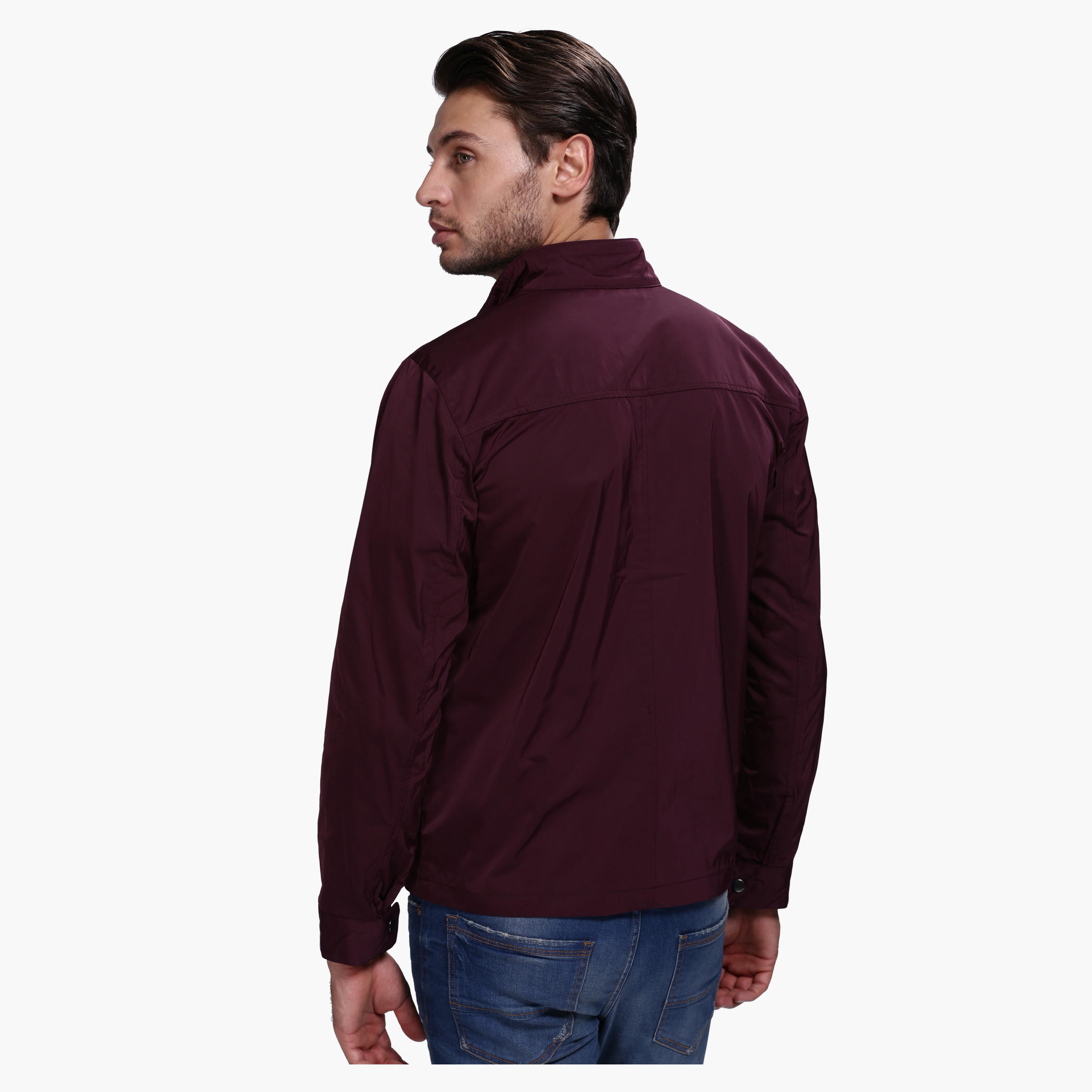 Woven Jacket with Zip Detail and Long Sleeves-men-clothing-jacketsandblazers-jackets-image-2