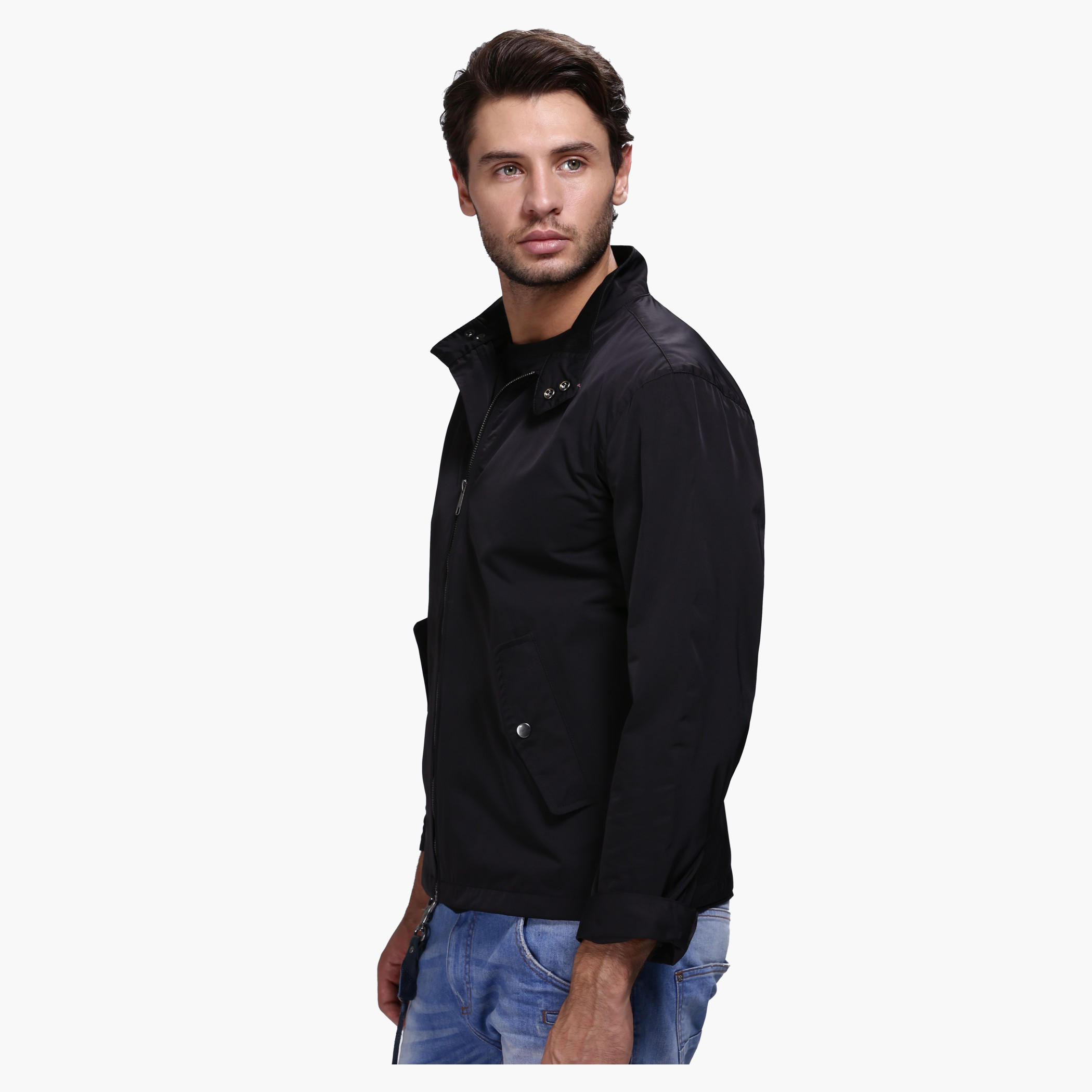 Woven Jacket with Zip Detail and Long Sleeves-men-clothing-jacketsandblazers-jackets-image-8