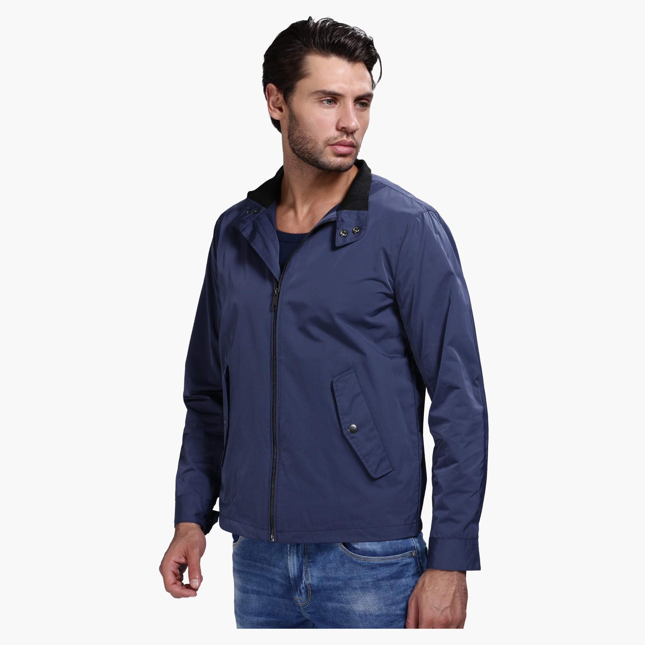 Woven Jacket with Zip Detail and Long Sleeves-men-clothing-jacketsandblazers-jackets-image-13