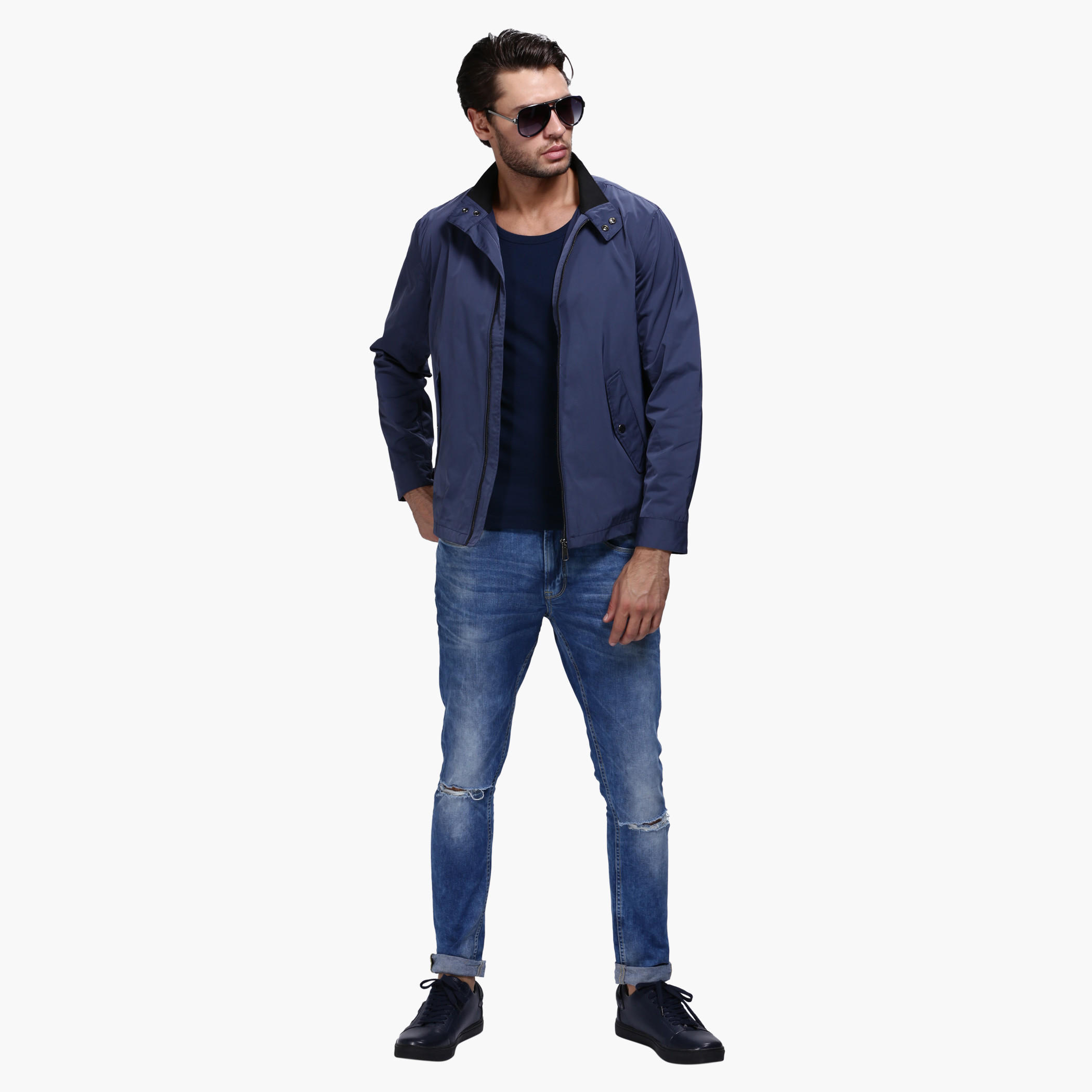 Woven Jacket with Zip Detail and Long Sleeves-men-clothing-jacketsandblazers-jackets-image-15