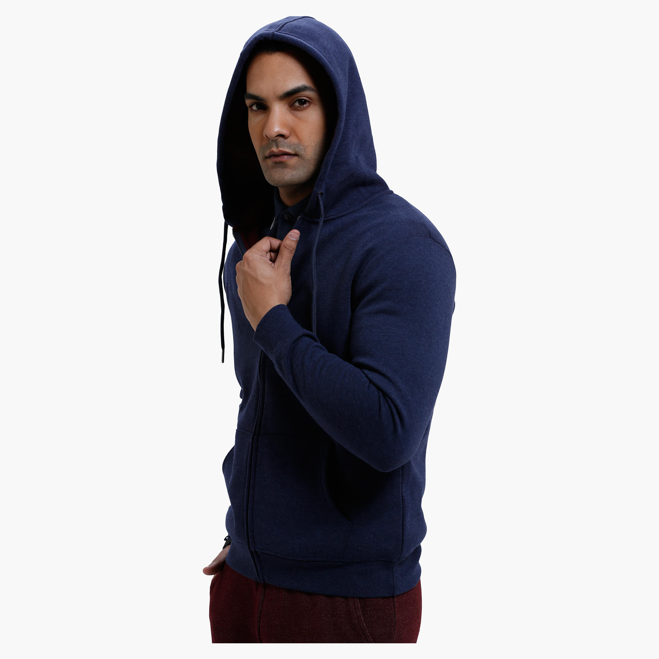 Hooded Long Sleeves Sweatshirt with Zip Closure-men-winterwear-hoodiesandsweatshirts-image-3