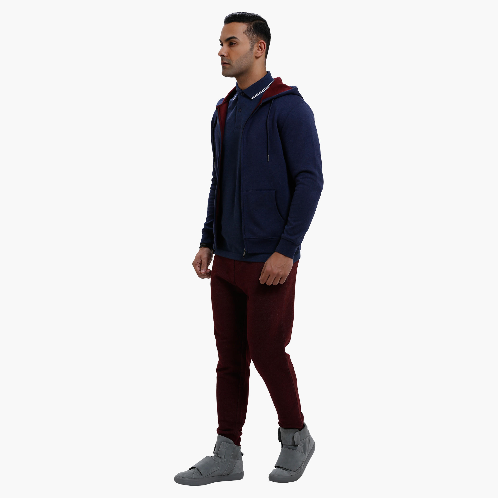 Hooded Long Sleeves Sweatshirt with Zip Closure-men-winterwear-hoodiesandsweatshirts-image-5