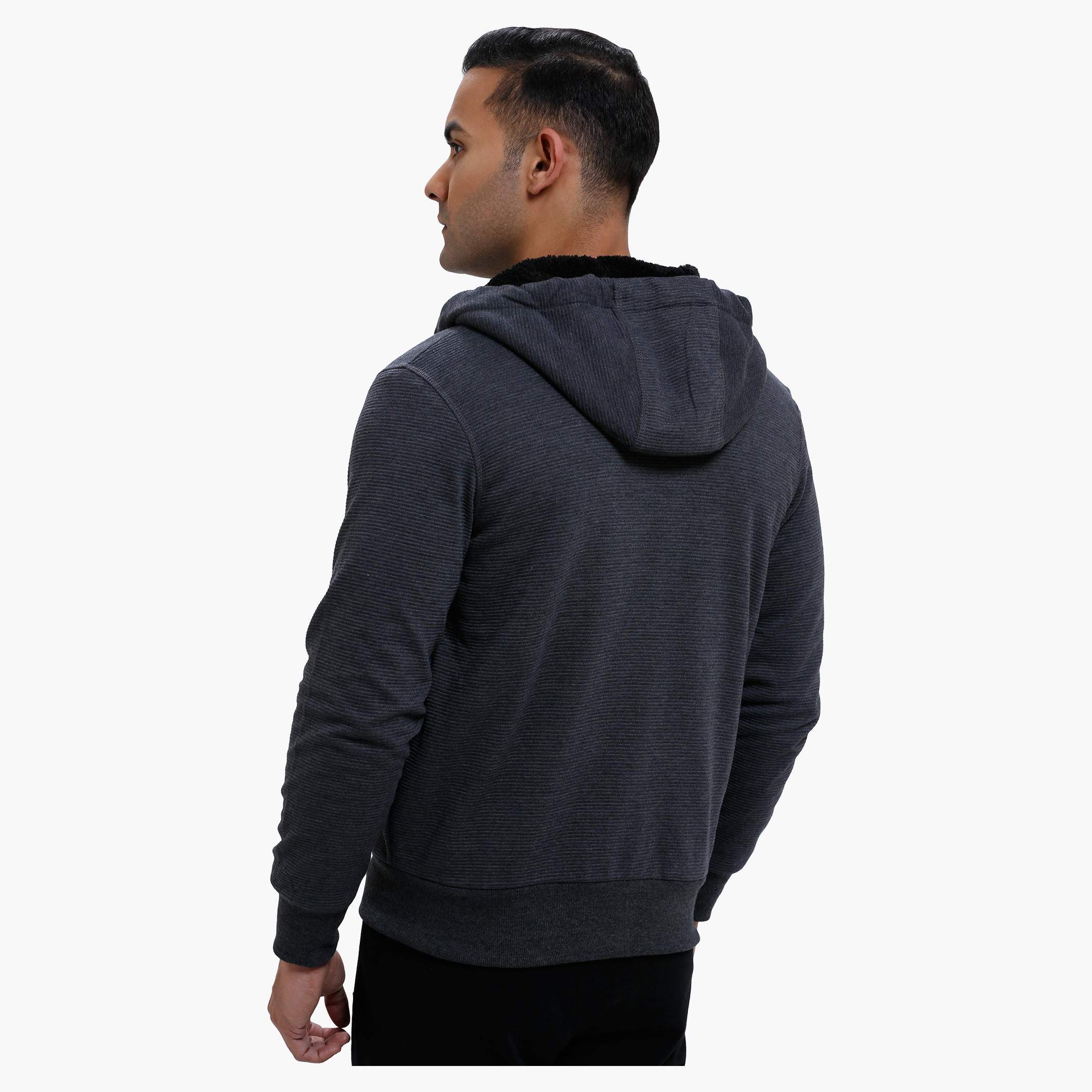 Hooded Long Sleeves Sweatshirt with Zip Closure-men-winterwear-hoodiesandsweatshirts-image-2
