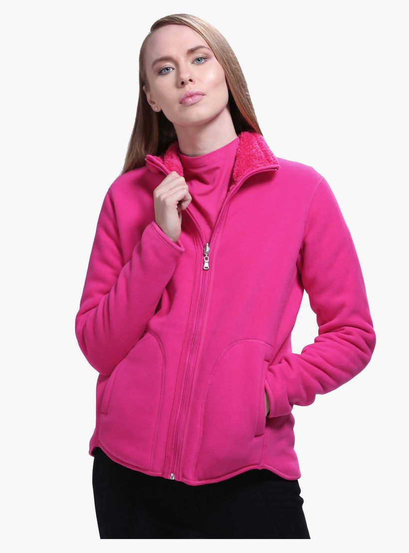 Zippered Jacket with Long Sleeves-women-winterwear-hoodiesandsweatshirts-sweatshirts-image-1