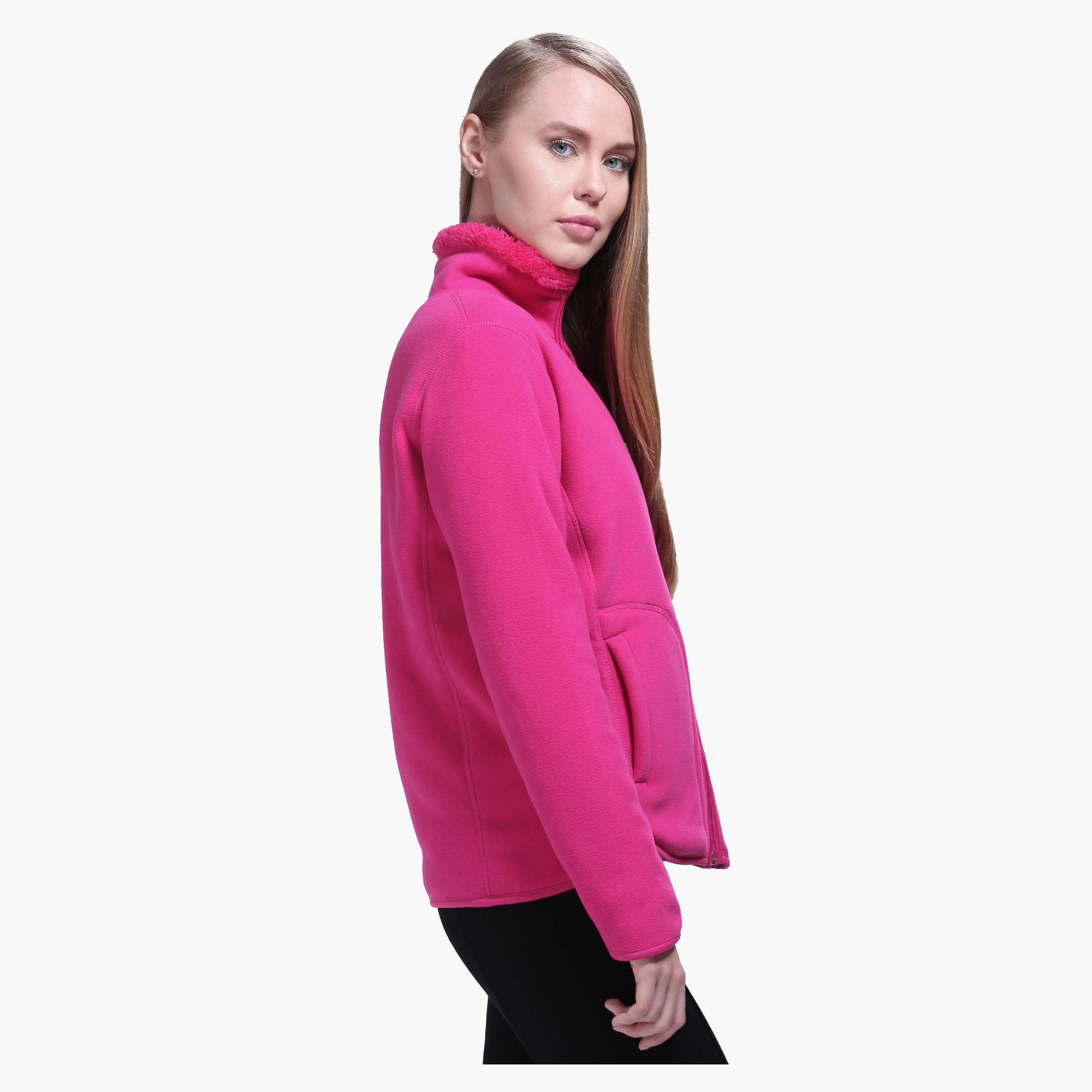 Zippered Jacket with Long Sleeves-women-winterwear-hoodiesandsweatshirts-sweatshirts-image-3