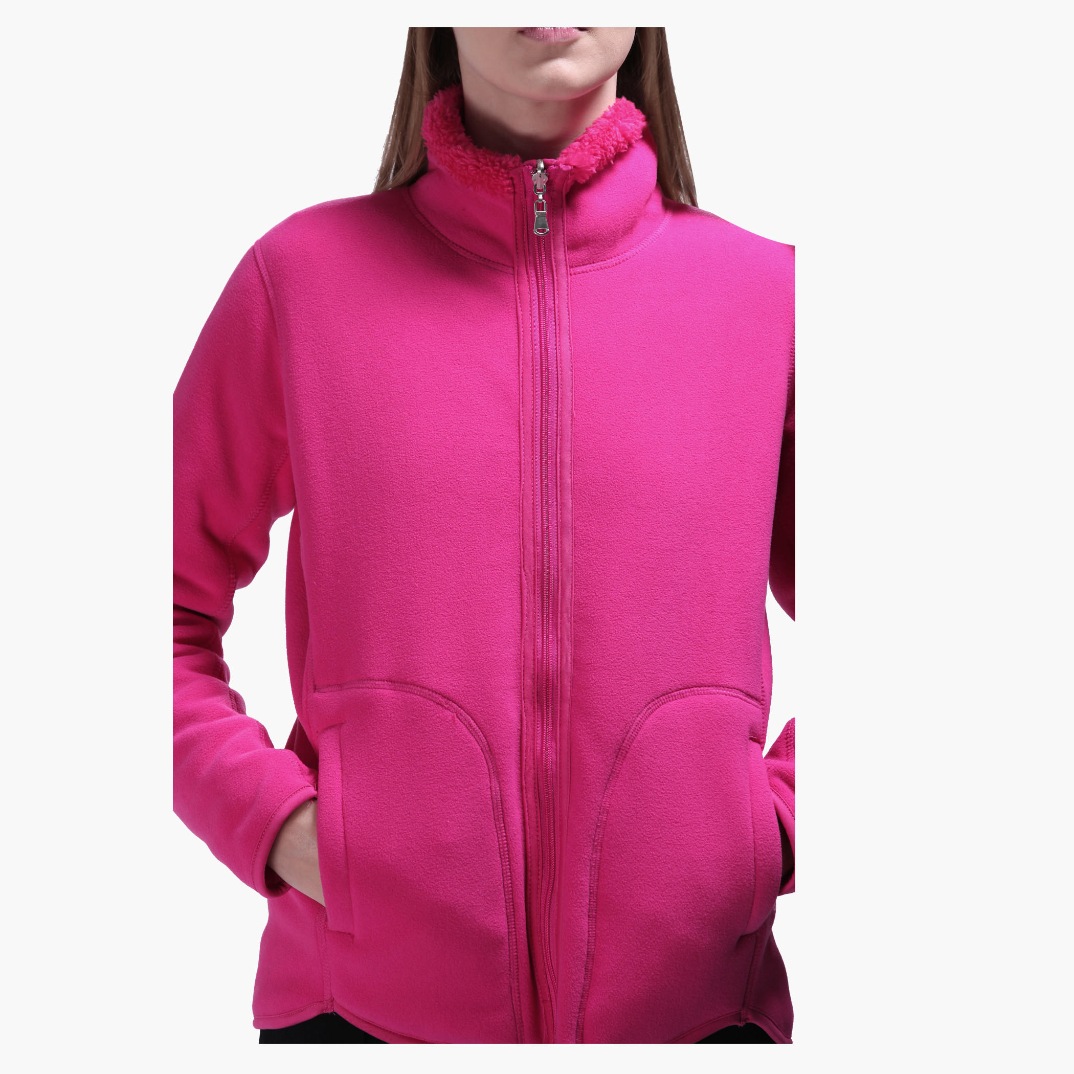 Zippered Jacket with Long Sleeves-women-winterwear-hoodiesandsweatshirts-sweatshirts-image-4