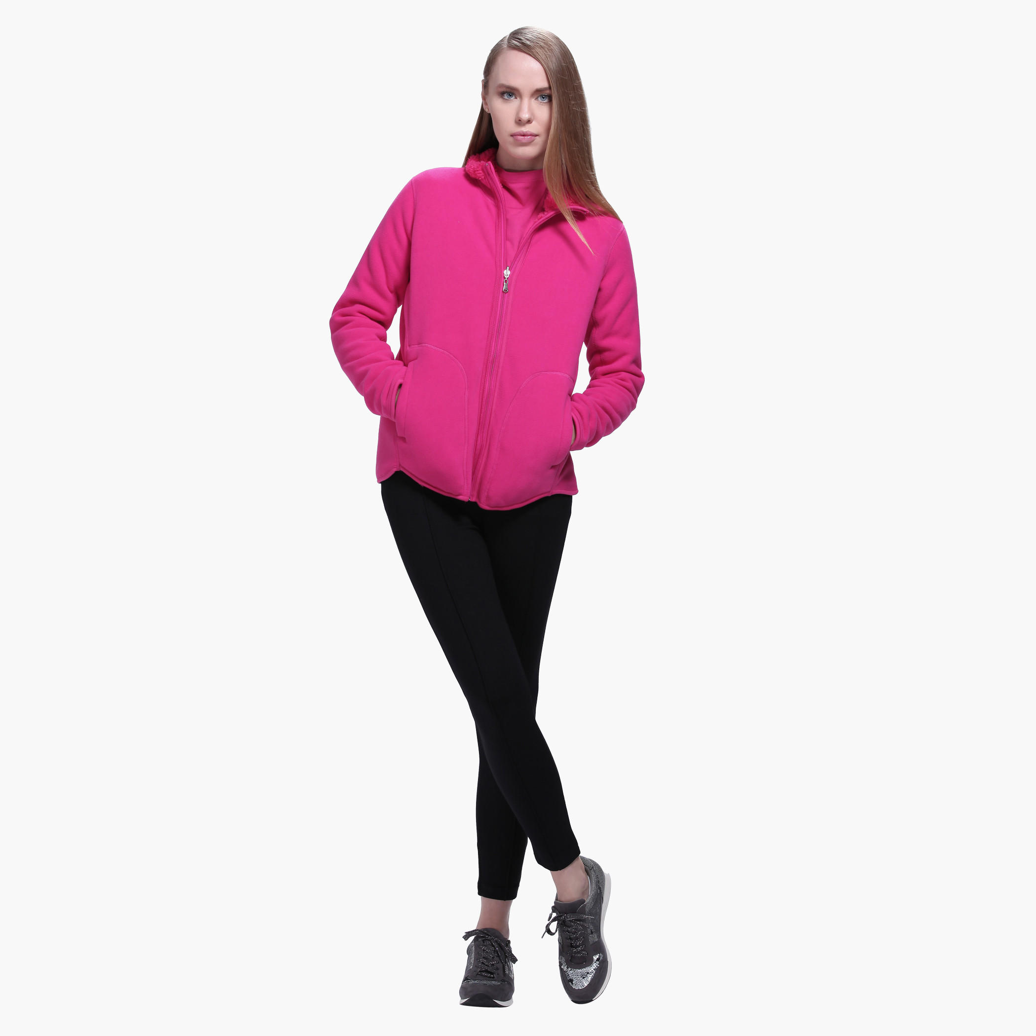 Zippered Jacket with Long Sleeves-women-winterwear-hoodiesandsweatshirts-sweatshirts-image-5