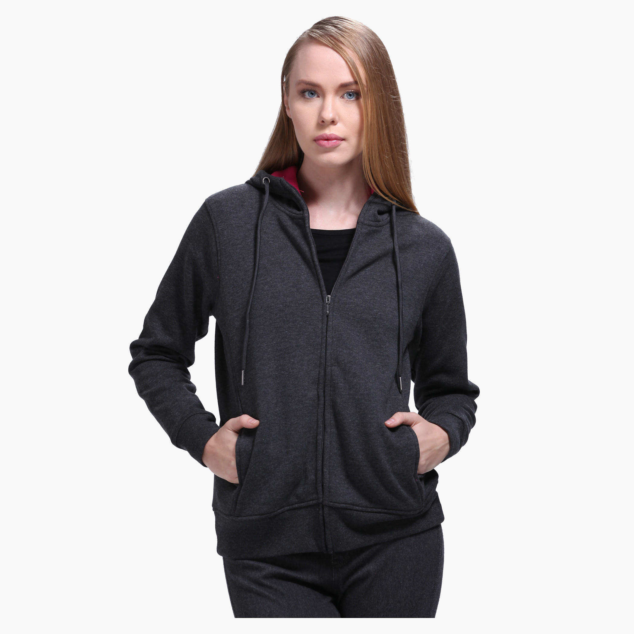 Solid Colour Hooded Jacket-women-winterwear-hoodiesandsweatshirts-hoodies-image-1