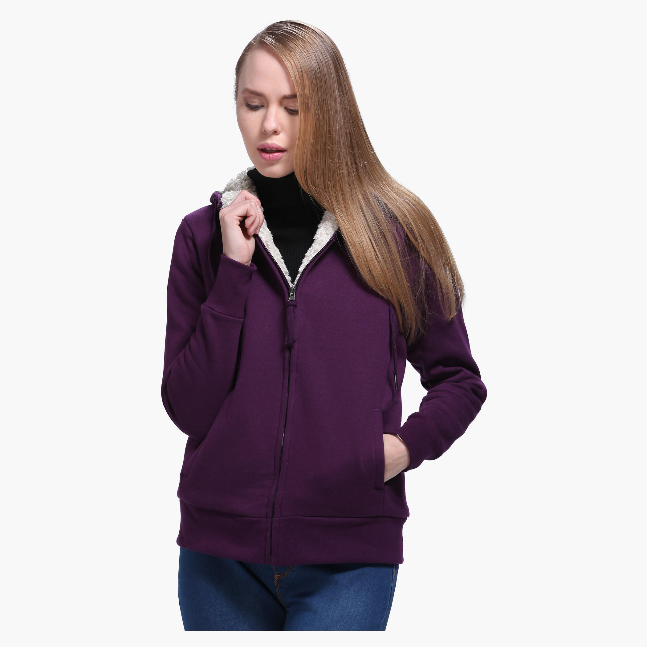 Solid Colour Hooded Jacket-women-winterwear-hoodiesandsweatshirts-hoodies-image-11
